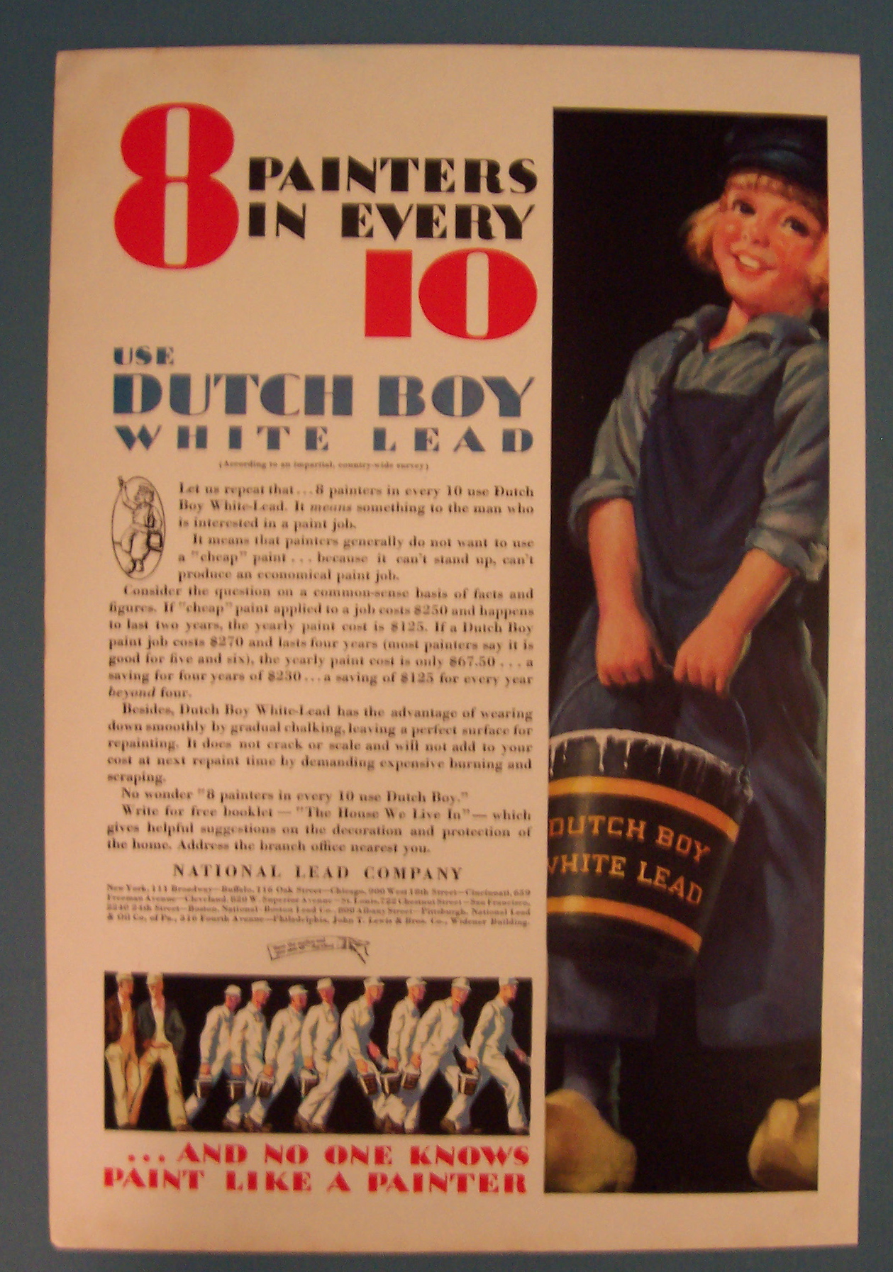 1931 Dutch Boy White Lead Paint w/Dutch Boy & Bucket