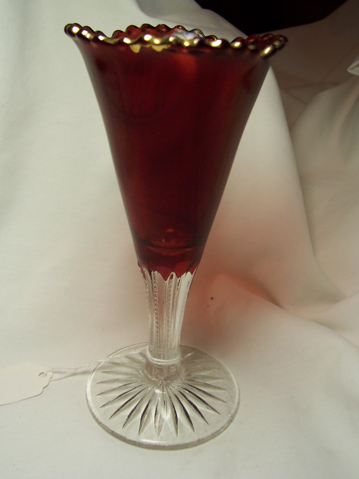 Ruby Glass Souvenir Goblet Fort Ann NY