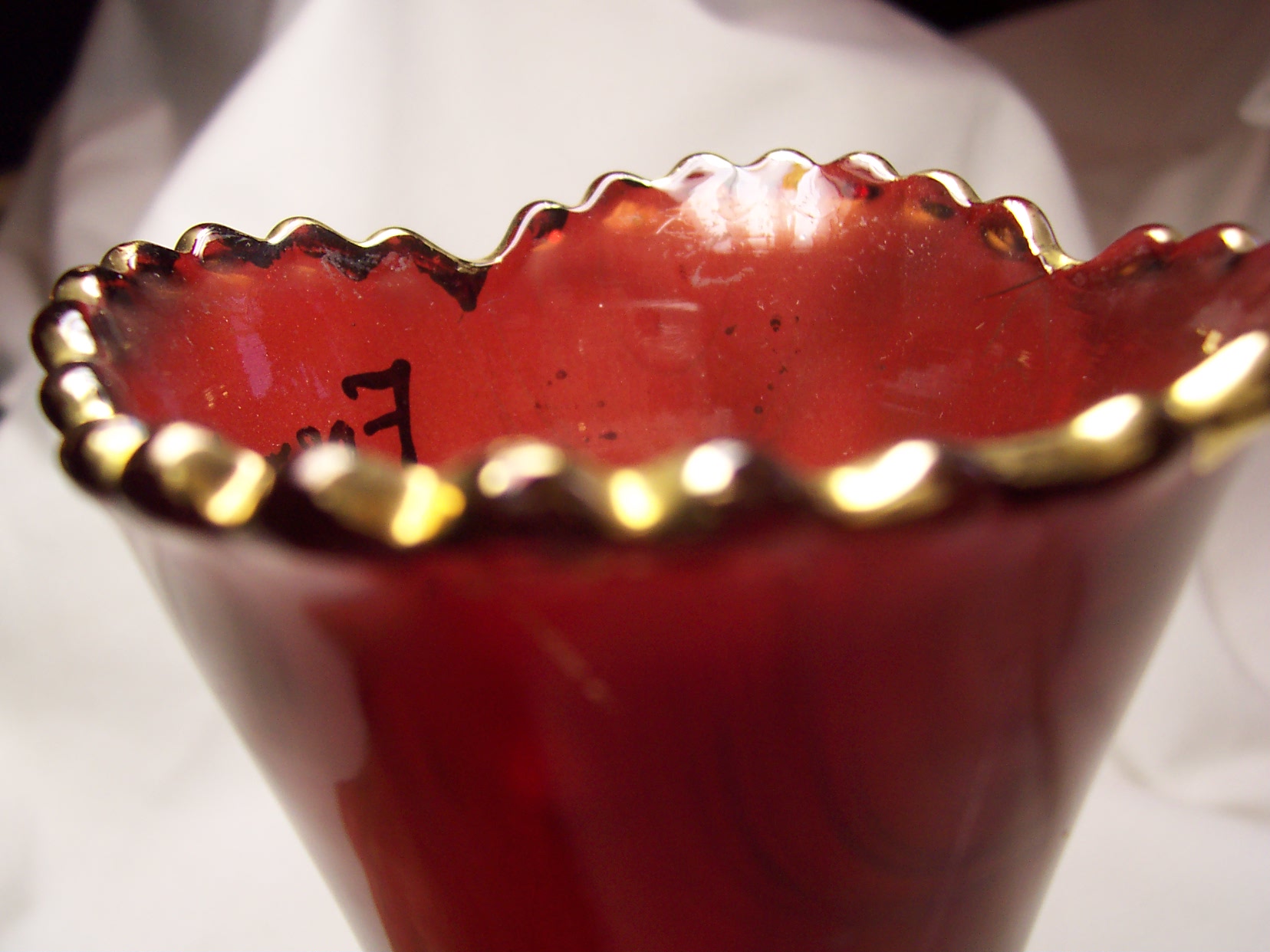 Ruby Glass Souvenir Goblet Fort Ann NY