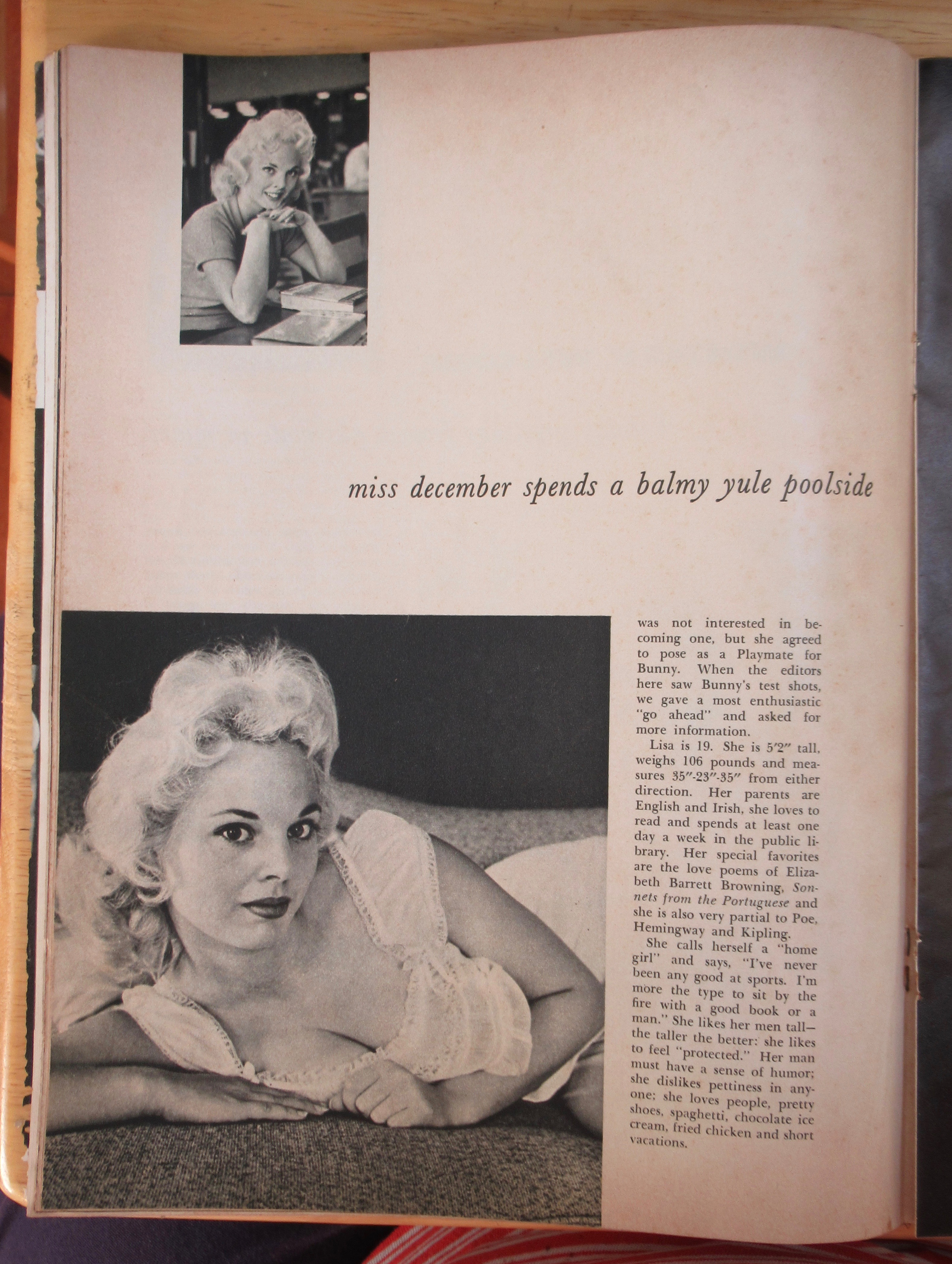 Playboy Magazine-December 1956-Lisa Winters