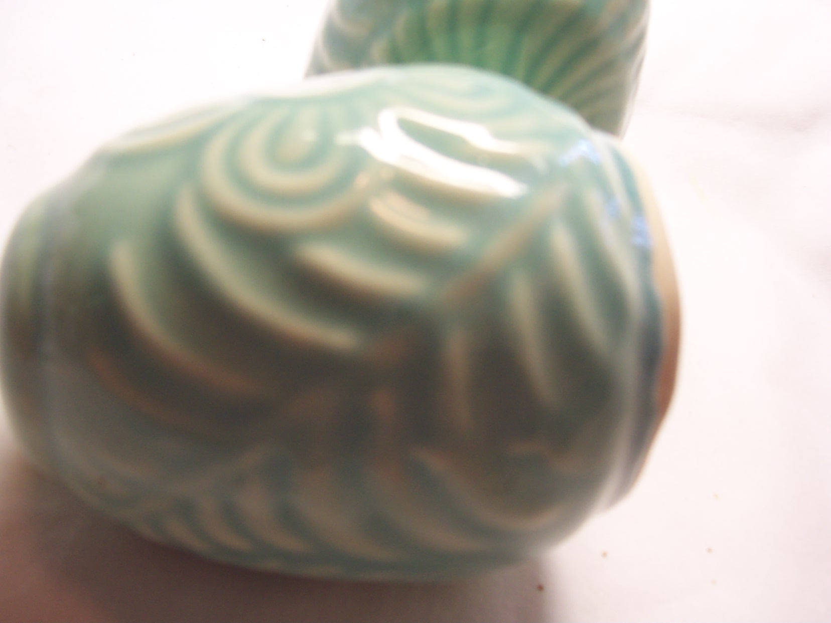 Pottery salt and pepper shakers floral egg