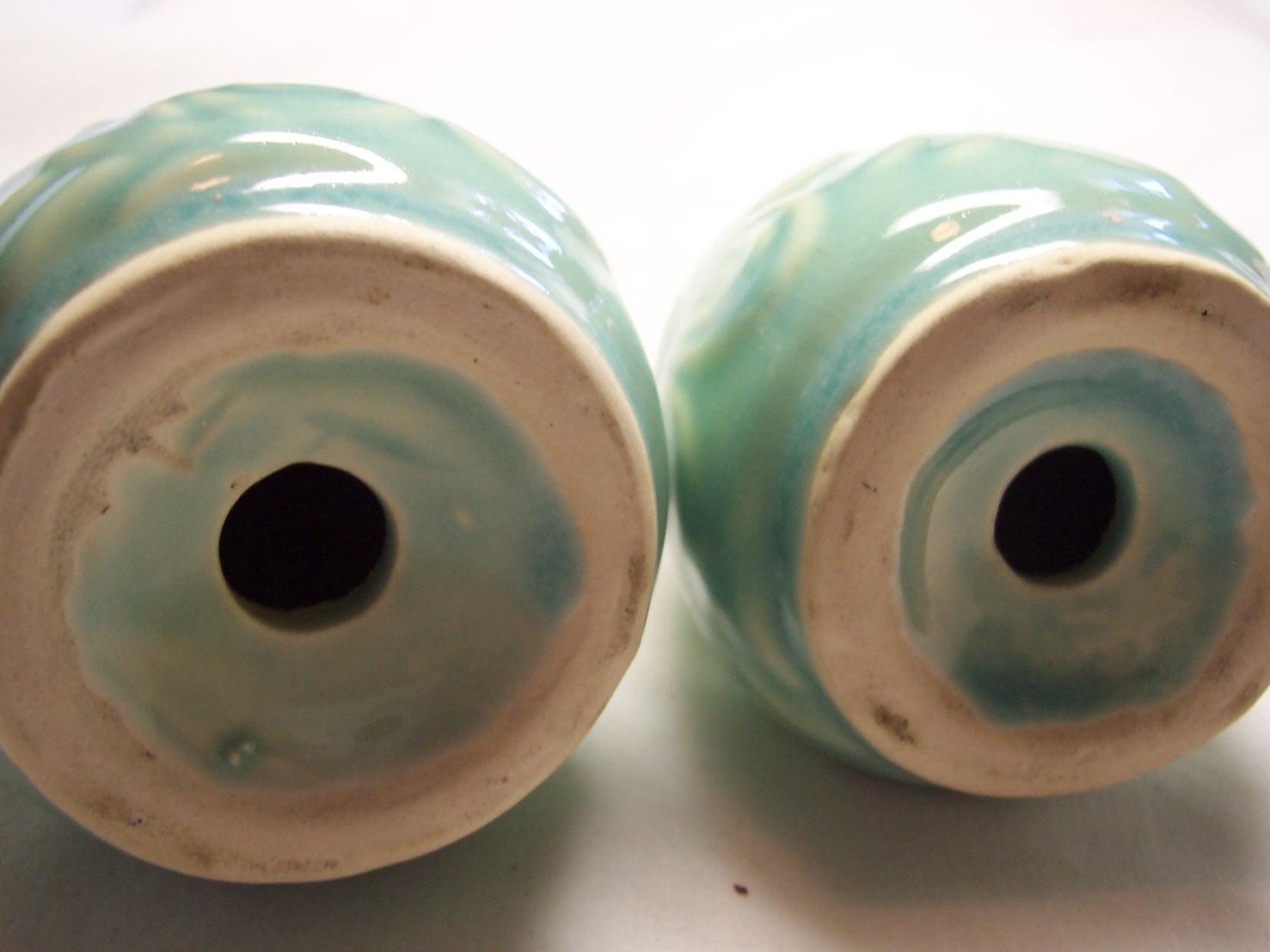 Pottery salt and pepper shakers floral egg