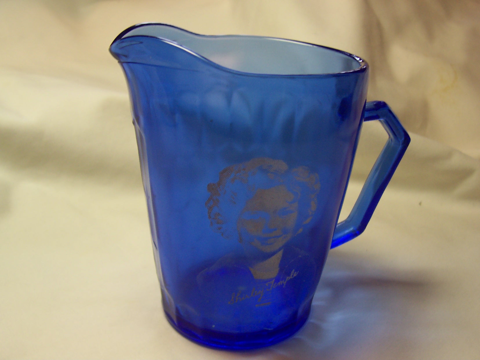 Shirley Temple Cobalt Blue Pitcher, Early