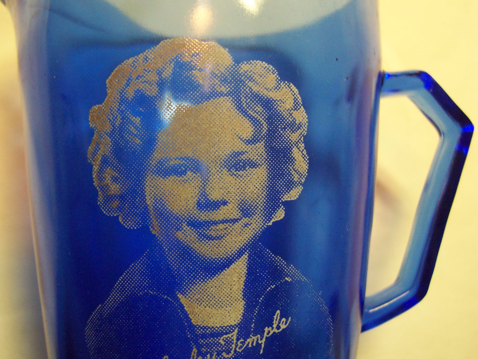 Shirley Temple Cobalt Blue Pitcher, Early