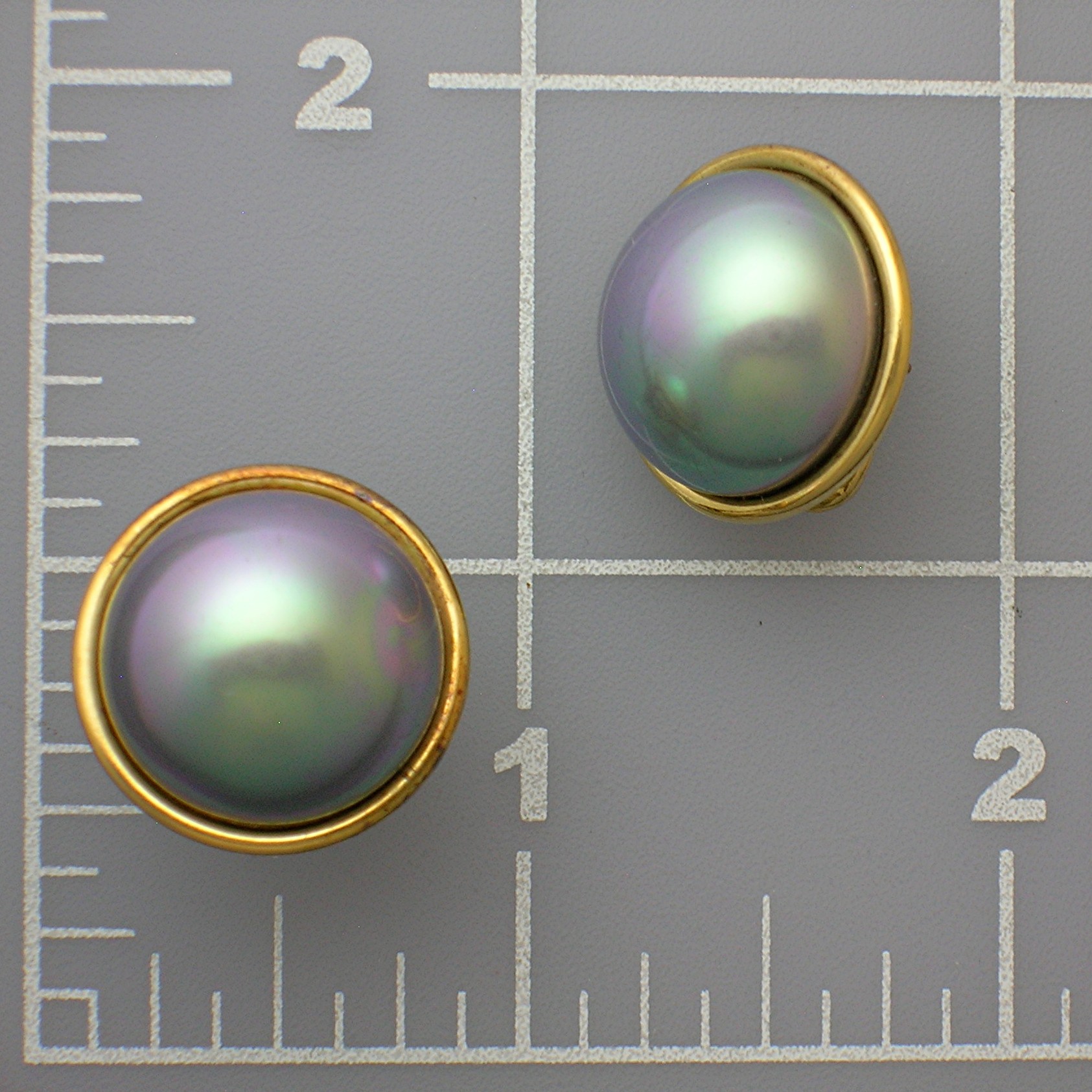 Earrings Sterling Silver Gold Vermeil Mabe Pearl Pierce