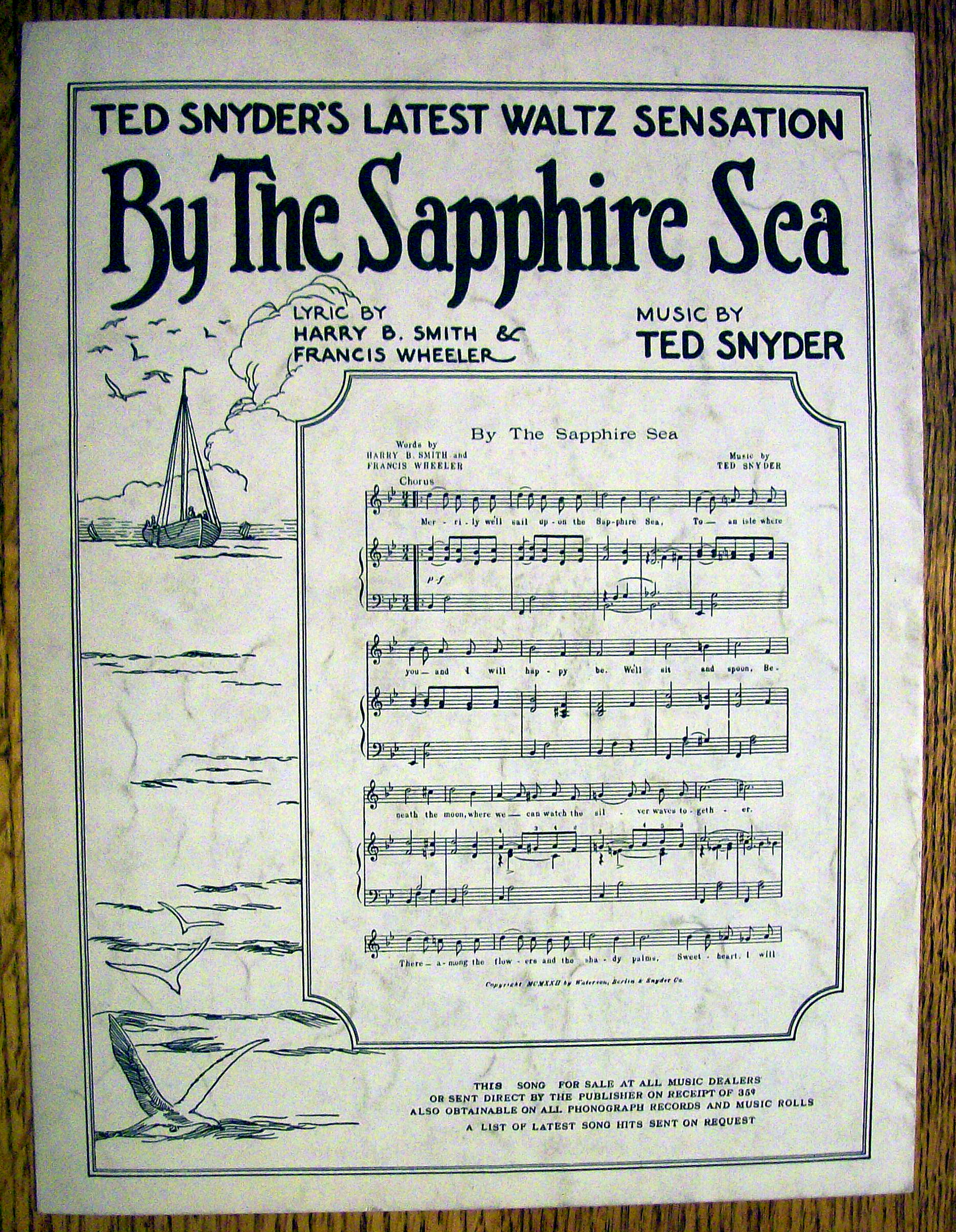 Sheet Music For 1922 Pick Me Up & Lay Me Down