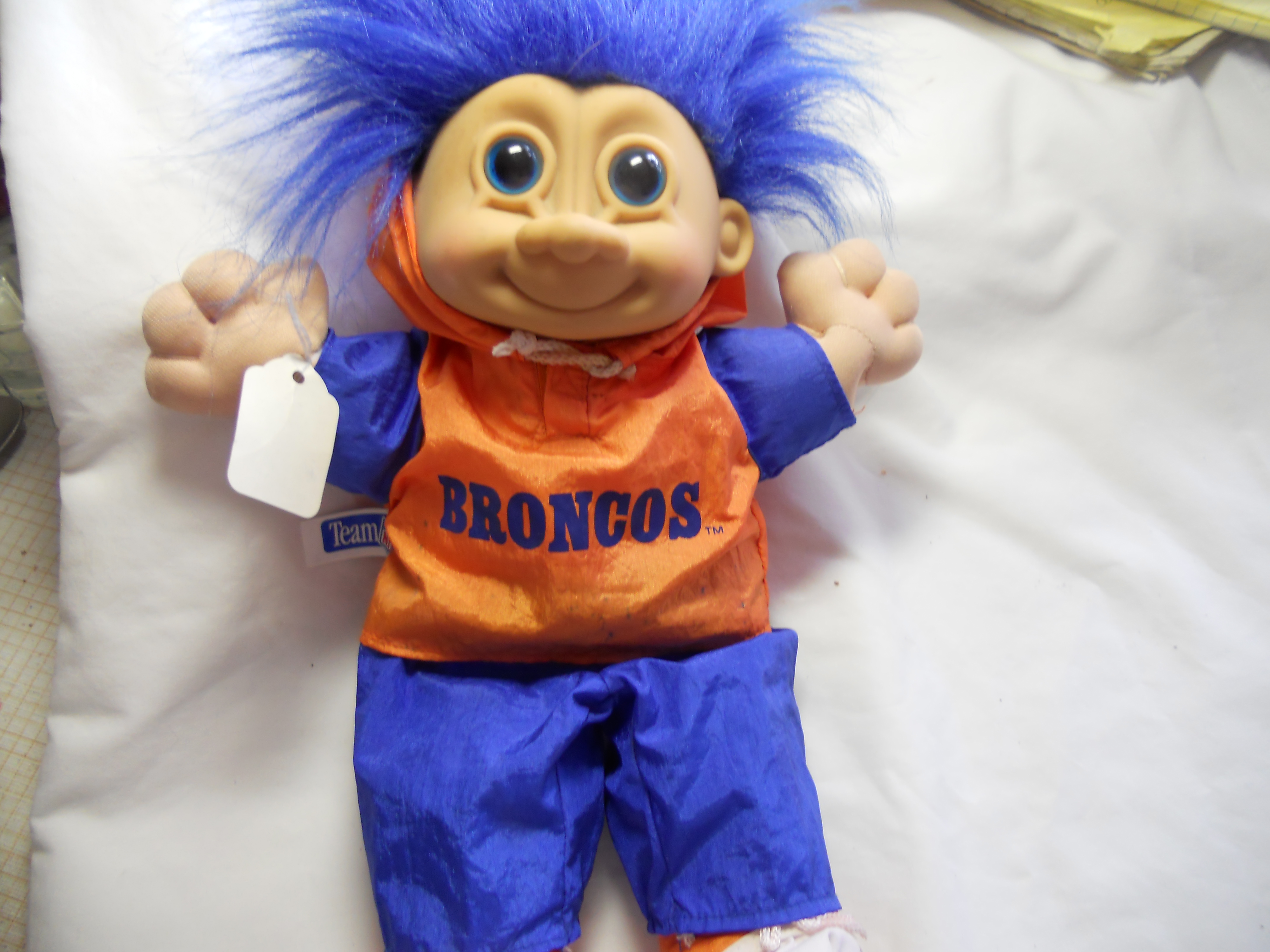 Russ Troll NFL Bronco Player Blue Hair