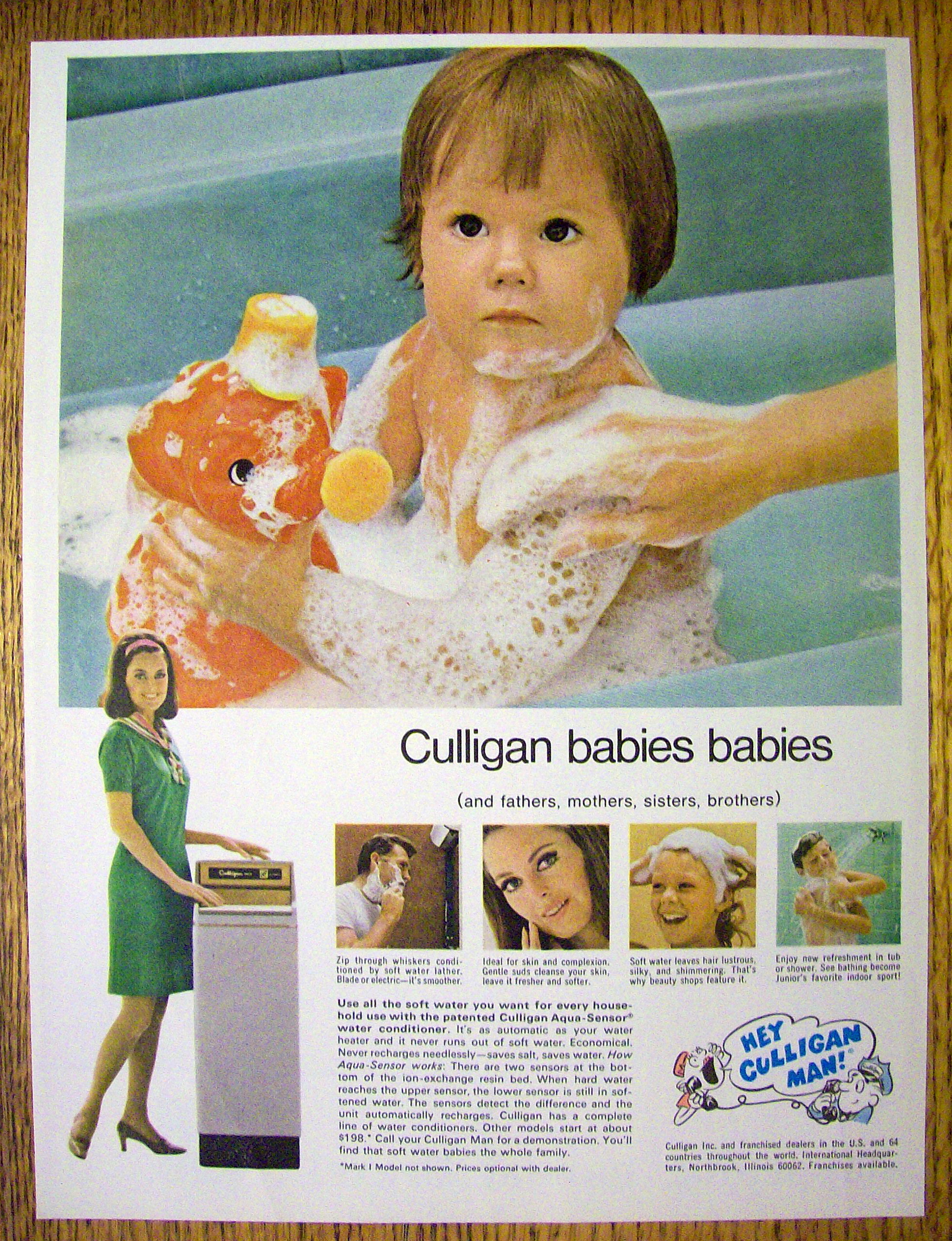 1974 Culligan with Baby In Tub With Toy