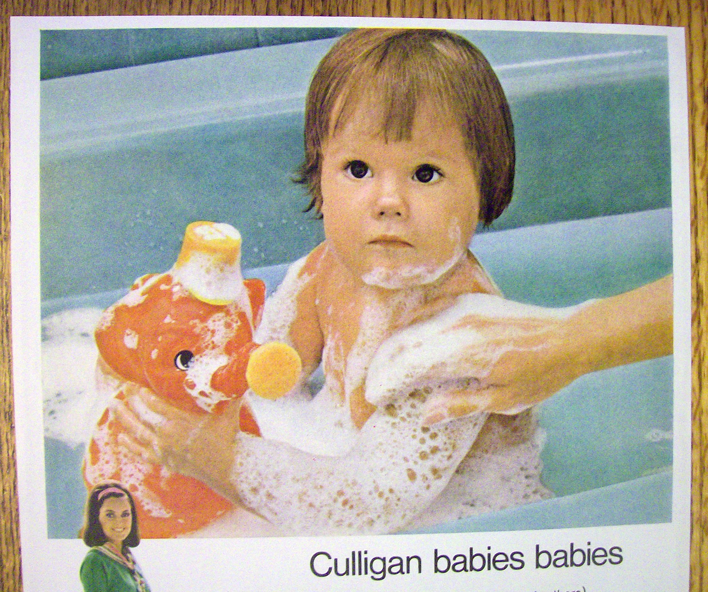 1974 Culligan with Baby In Tub With Toy