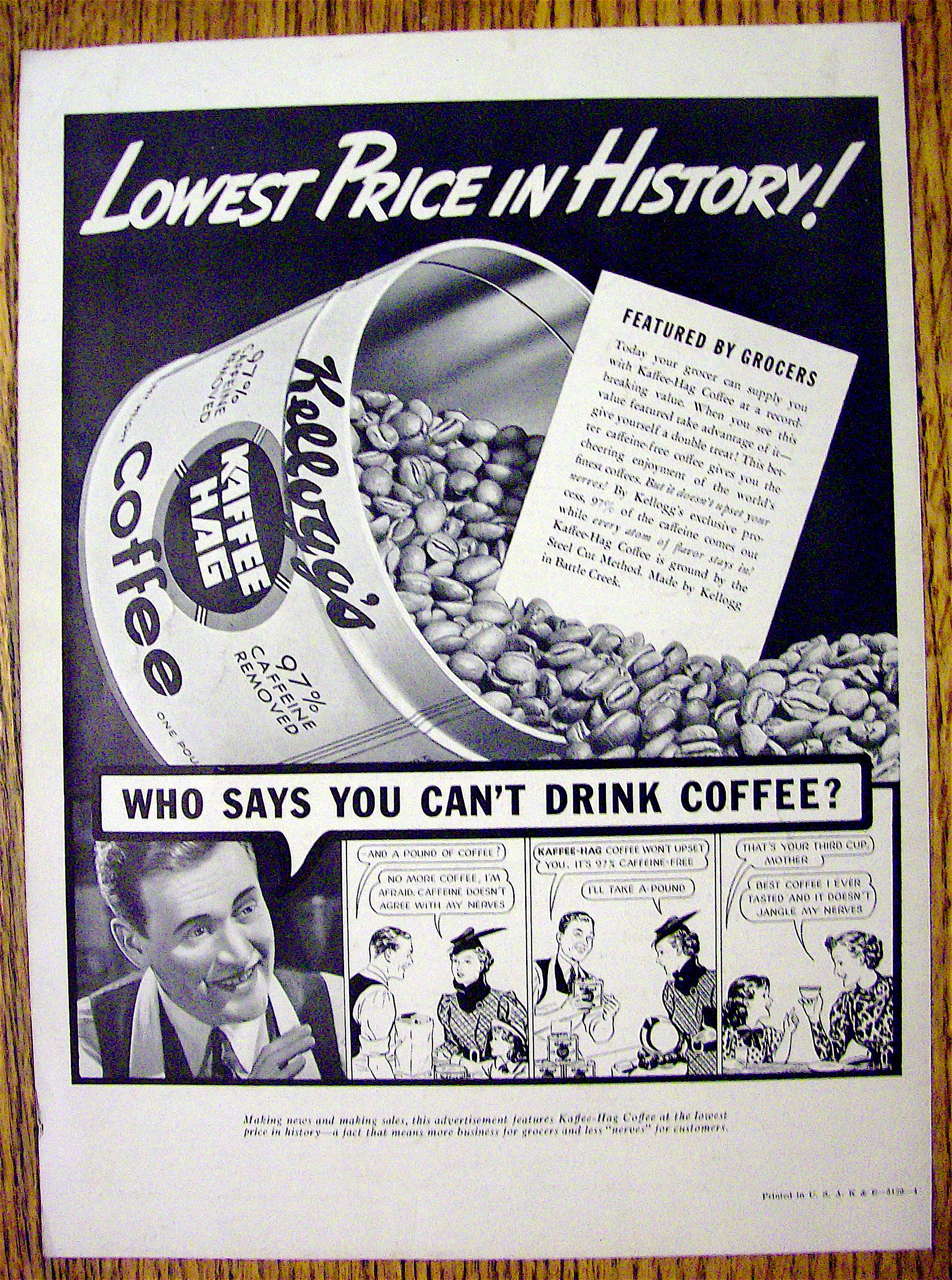 1937 Kellogg's Kaffee Hag Coffee