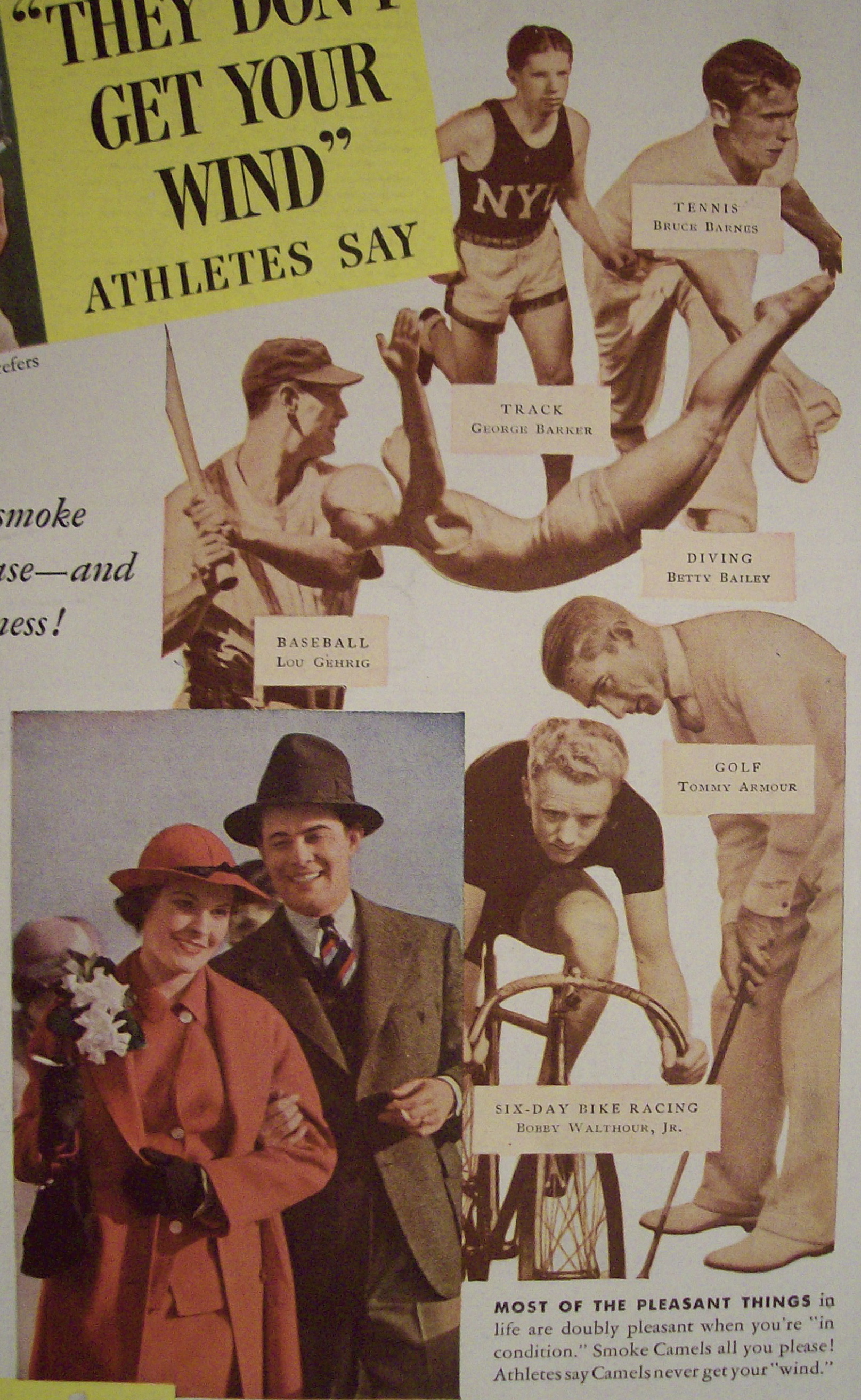 1935 Camel Cigarettes with Baseball's Great Lou Gehrig