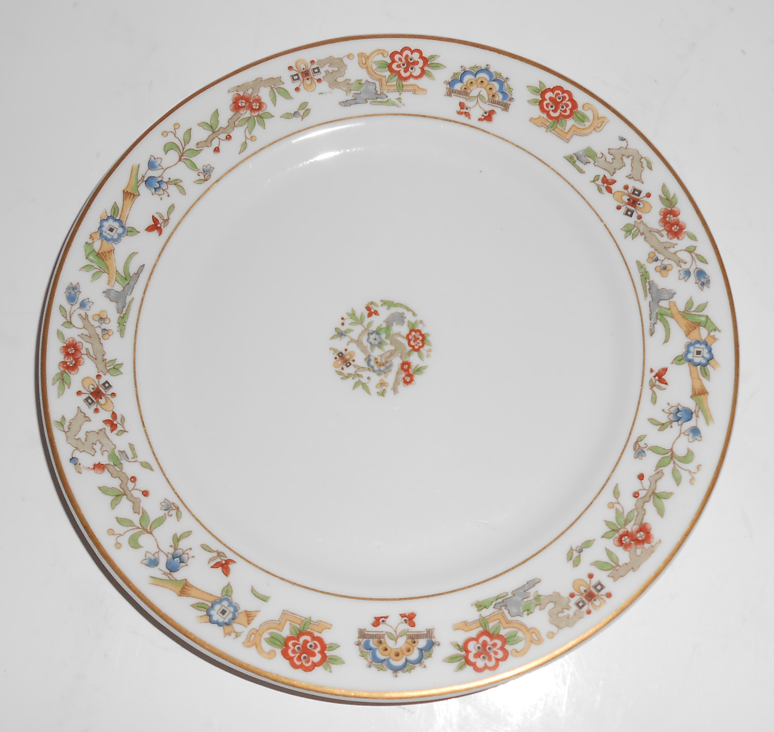 Syracuse China Porcelain Oriental W/Gold Dessert Plate
