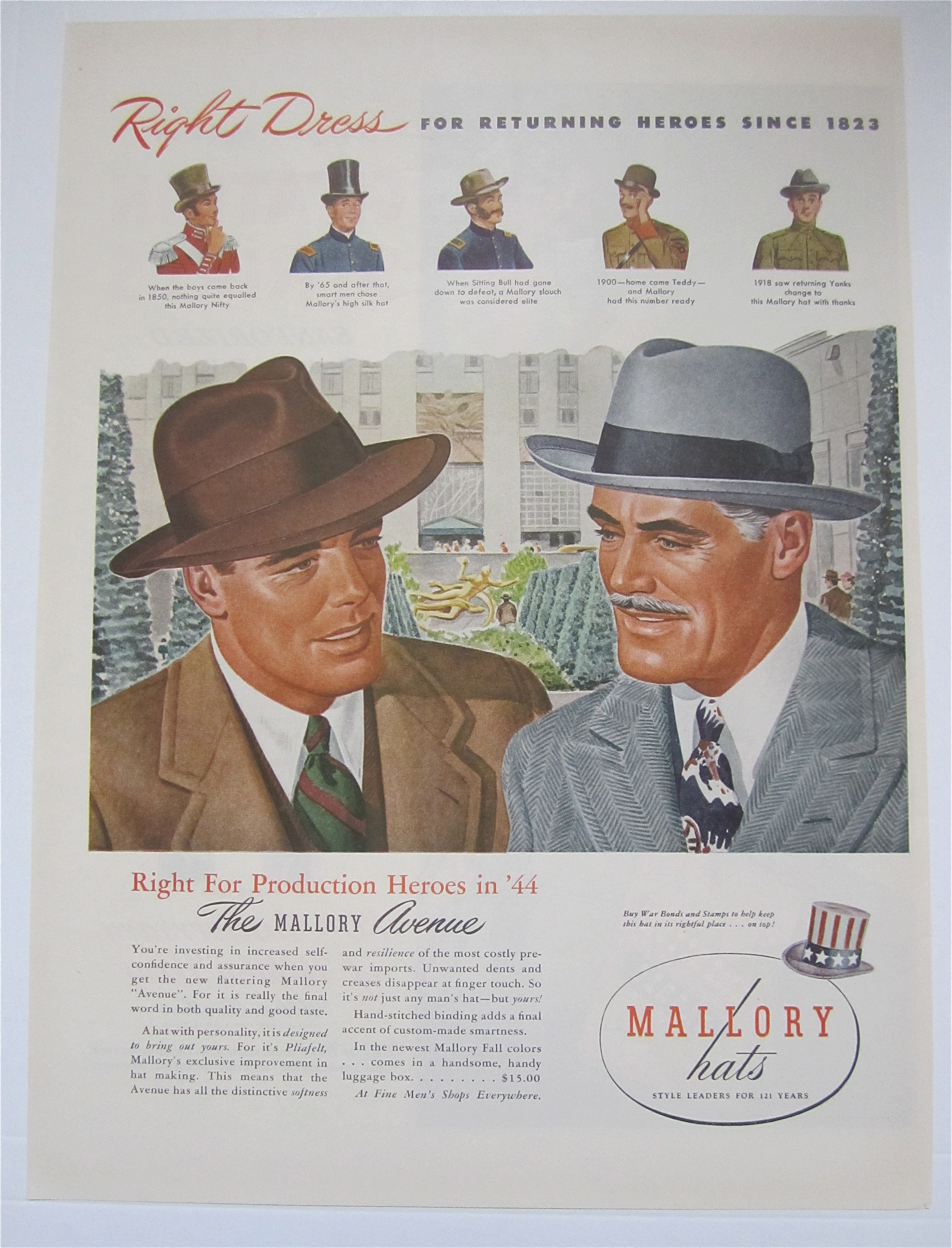 1944 Mallory Hats with Two Men Talking