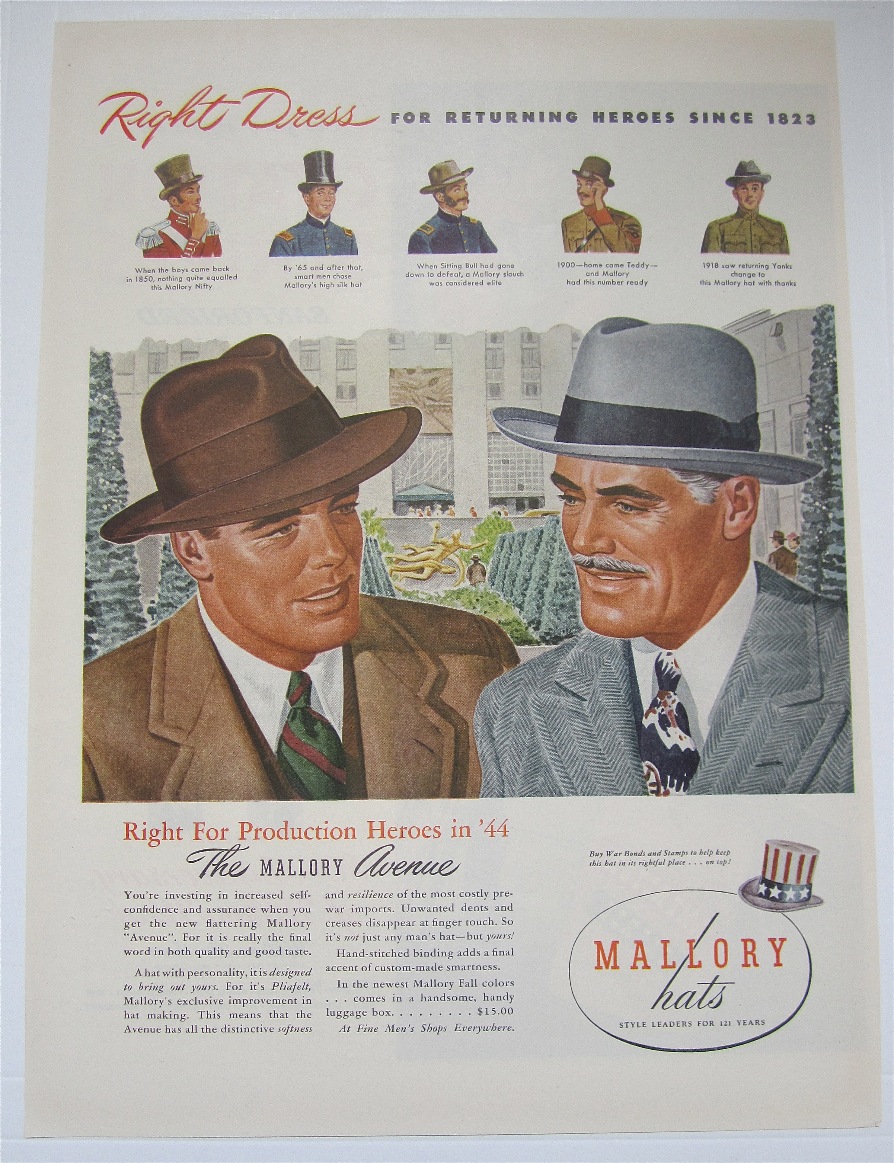 1944 Mallory Hats with Two Men Talking