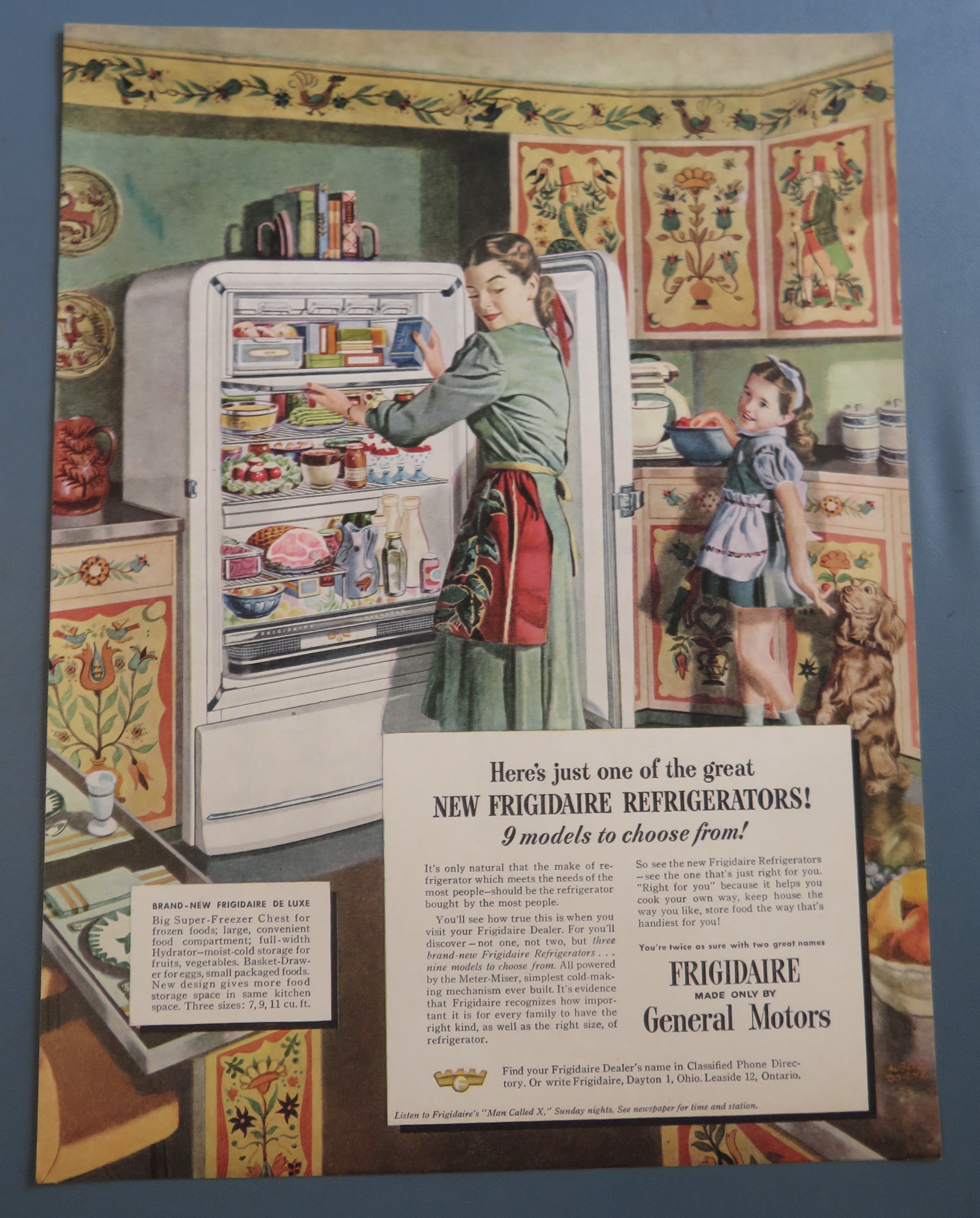 1948 Frigidaire Refrigerator with Woman in Refrigerator