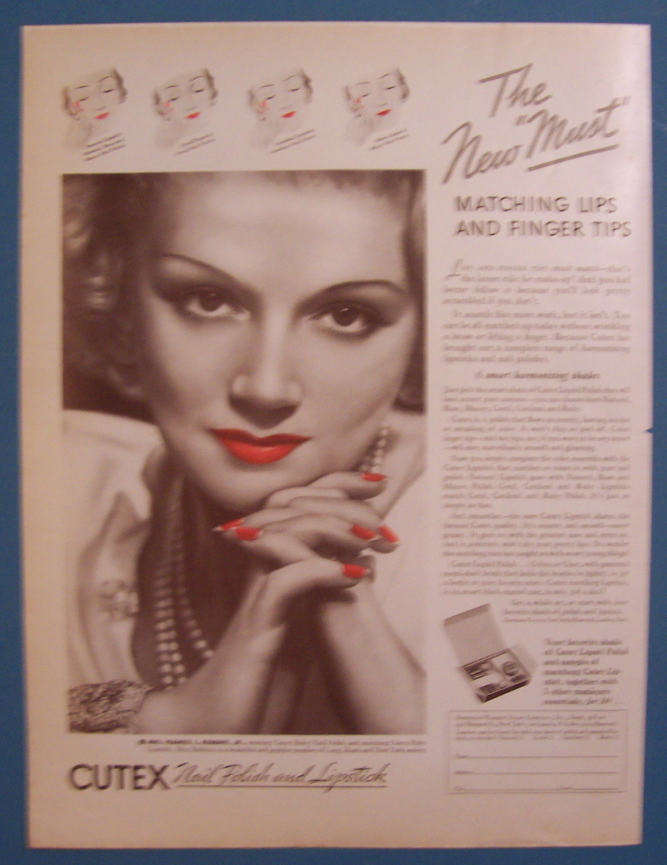 1935 Cutex Nail Polish & Lipstick w/Mrs Francis Robbins