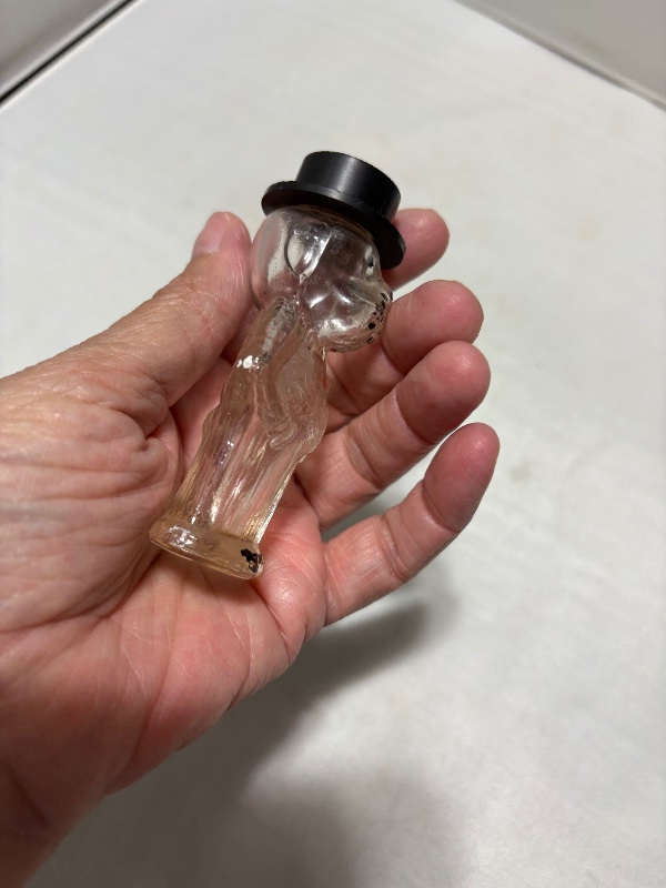 Miniature Dapper Bulldog Perfume Bottle Wearing Top Hat Circa 1930s-40s