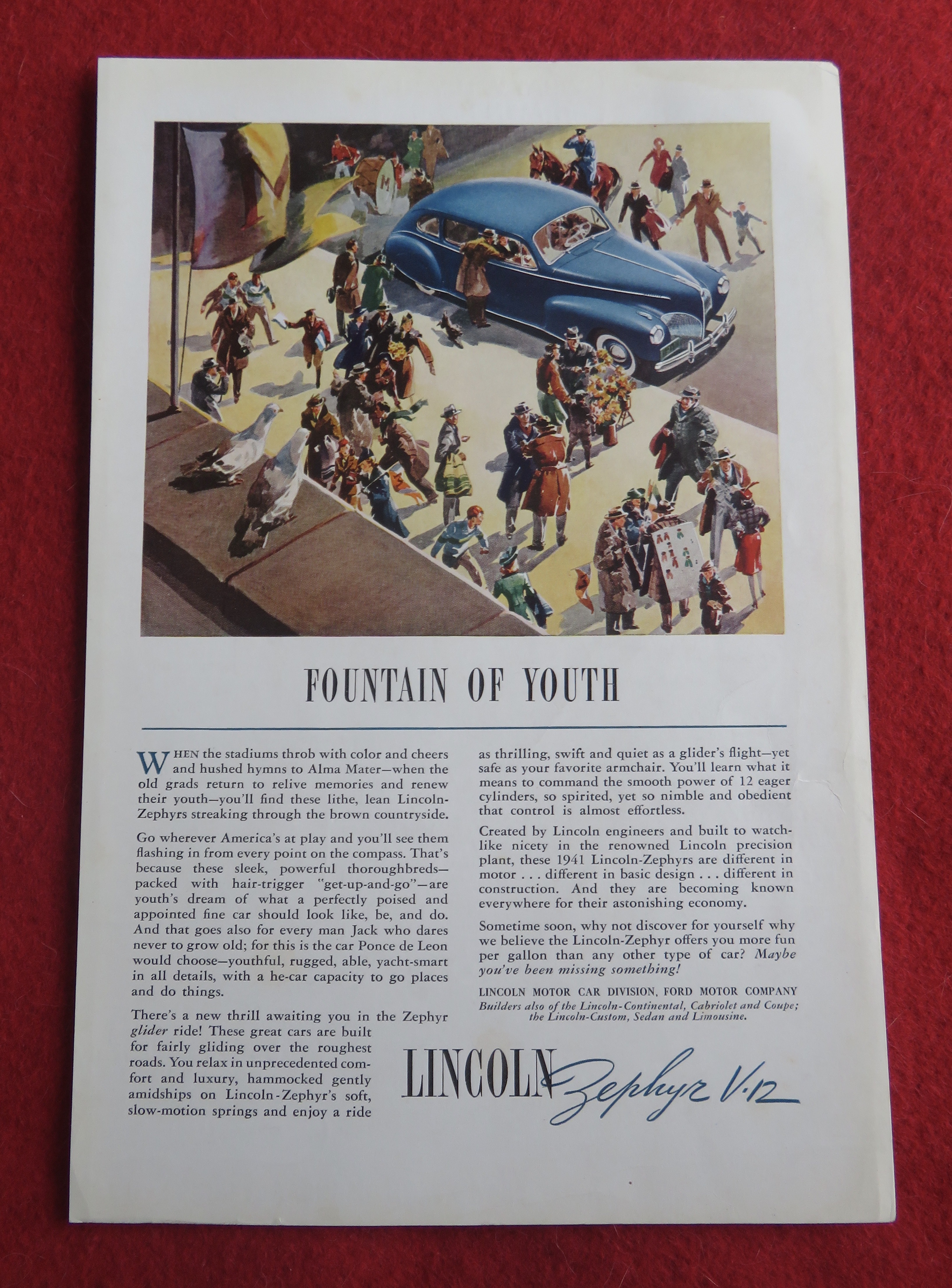 1940 Lincoln Zephyr with the Fountain of Youth