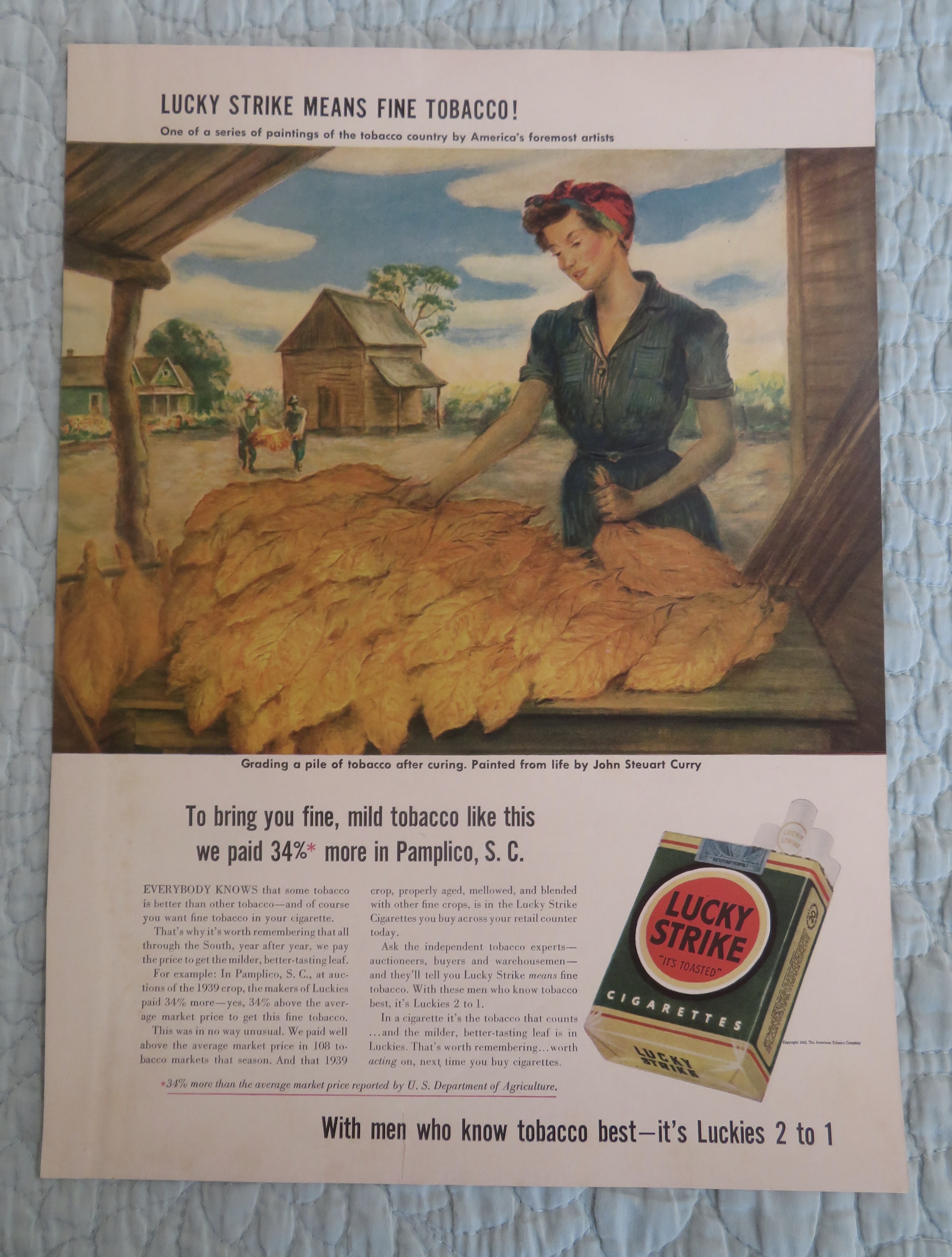 1942 Lucky Strike Cigarette By John Steuart Curry