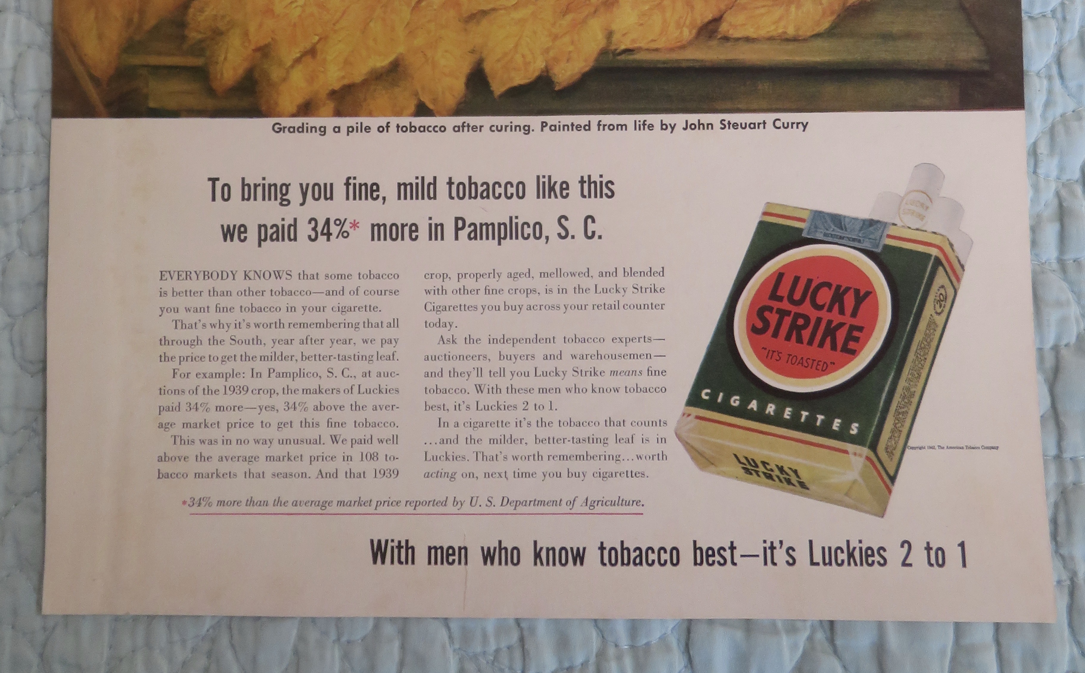1942 Lucky Strike Cigarette By John Steuart Curry