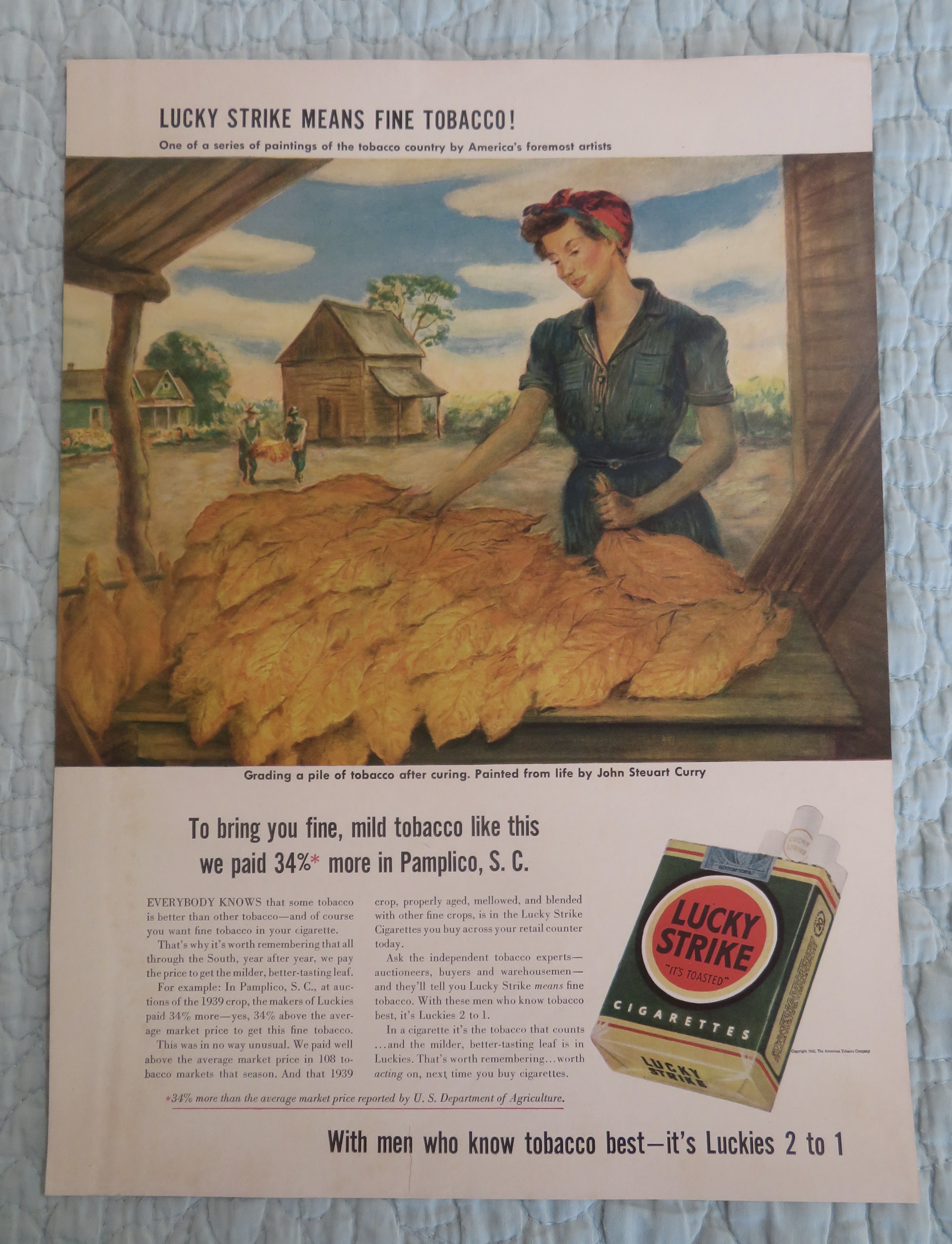 1942 Lucky Strike Cigarette By John Steuart Curry