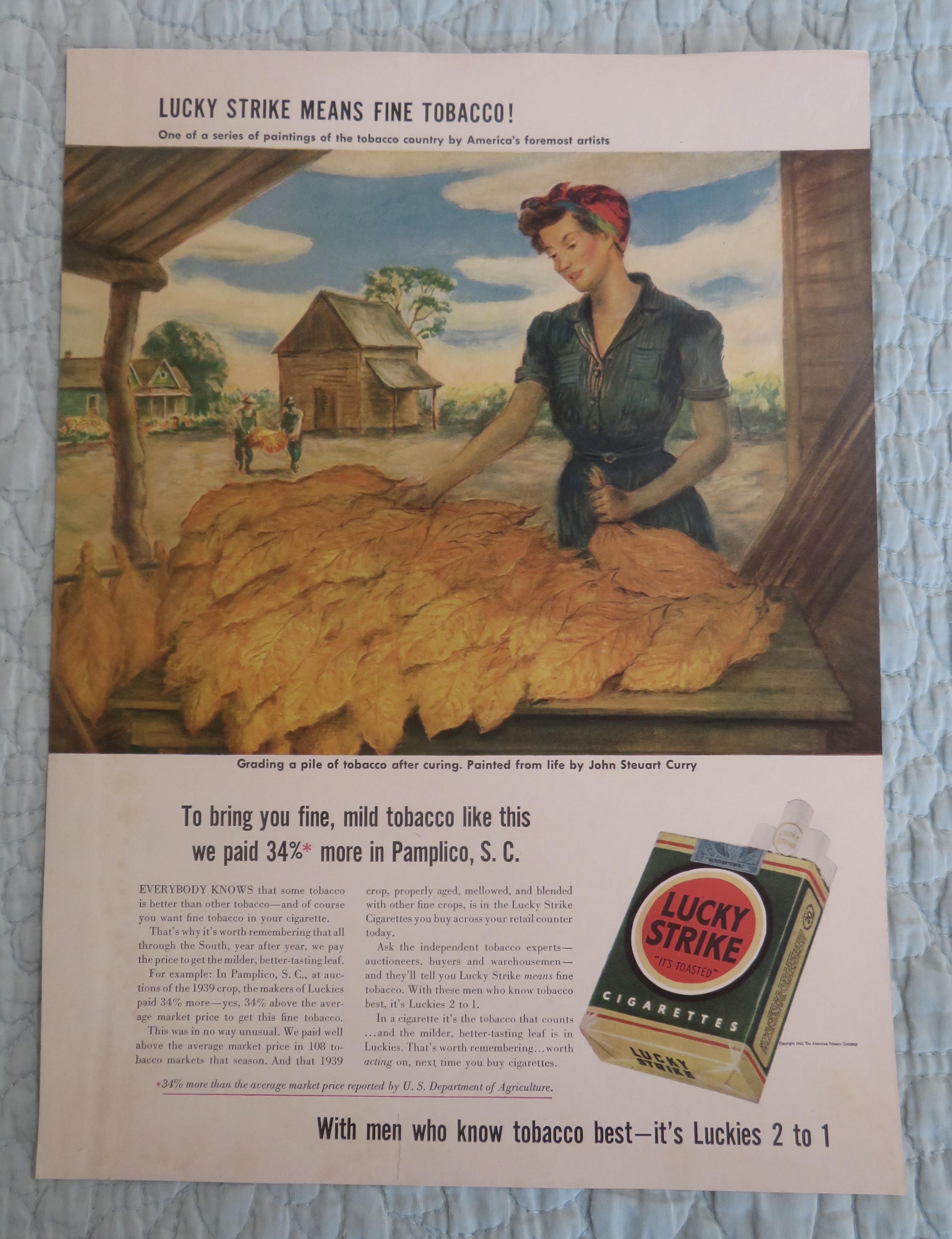1942 Lucky Strike Cigarette By John Steuart Curry