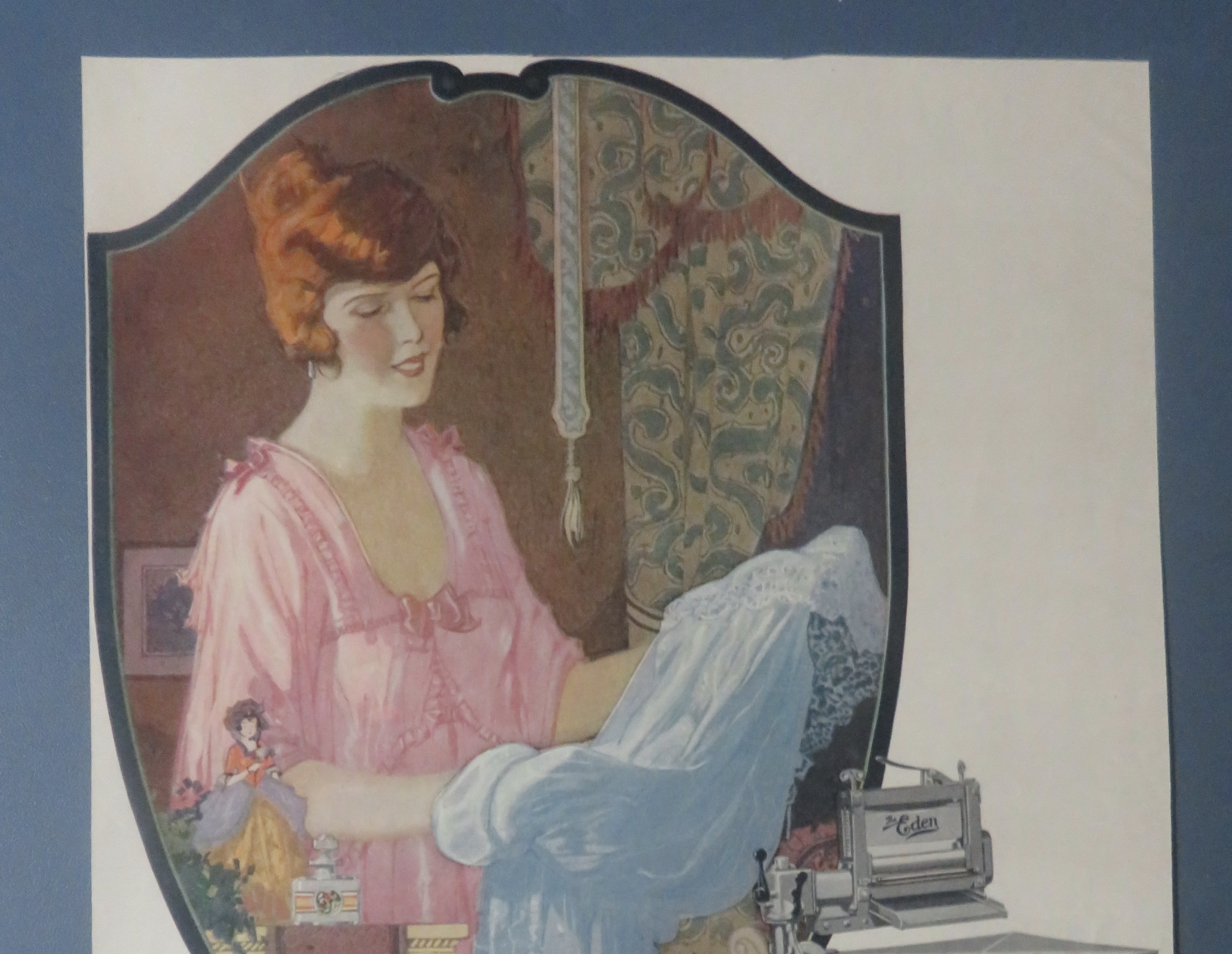 1920 The Eden Washing Machine with Woman Washing