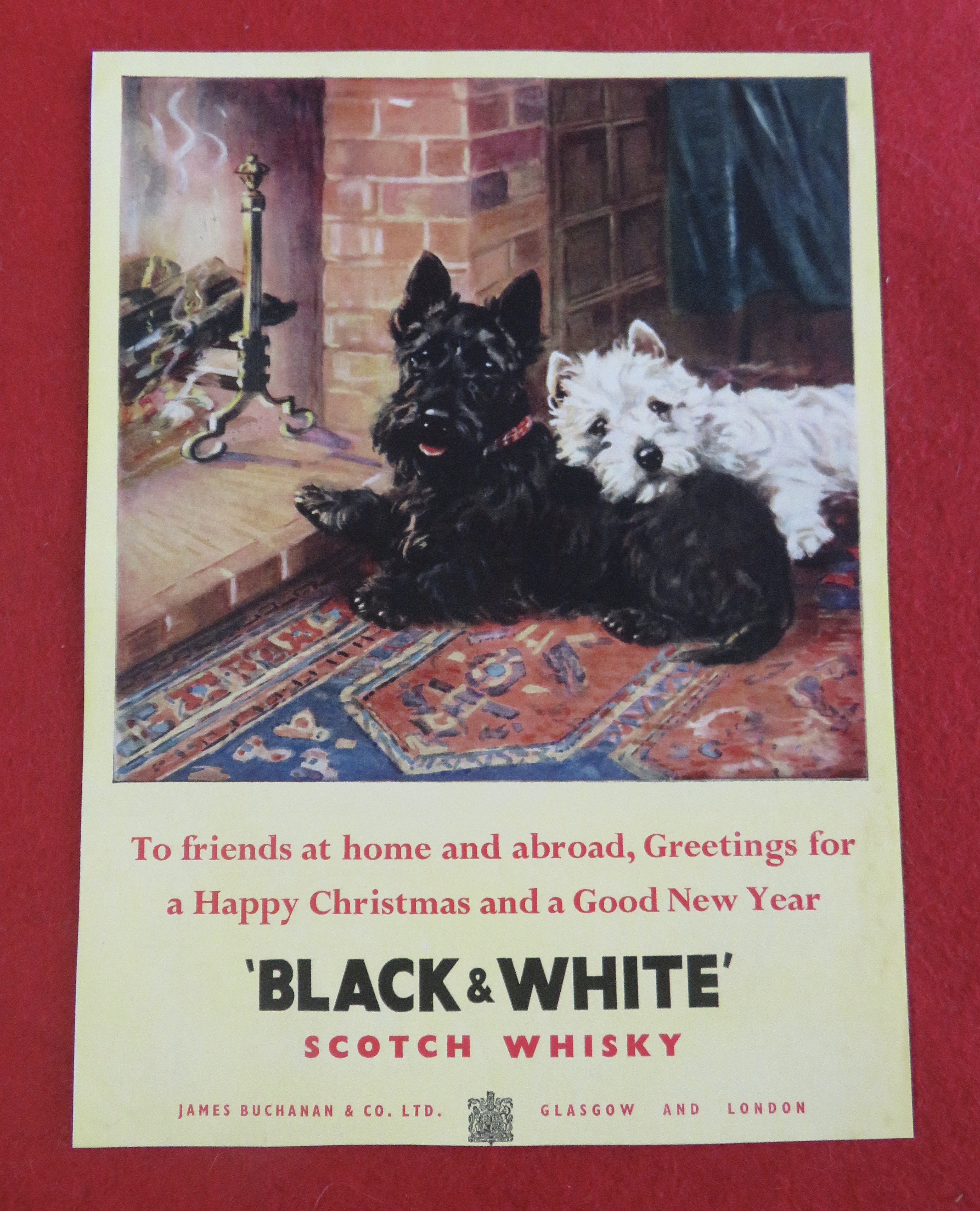 1950's Black & White Scotch Whiskey with Black & White