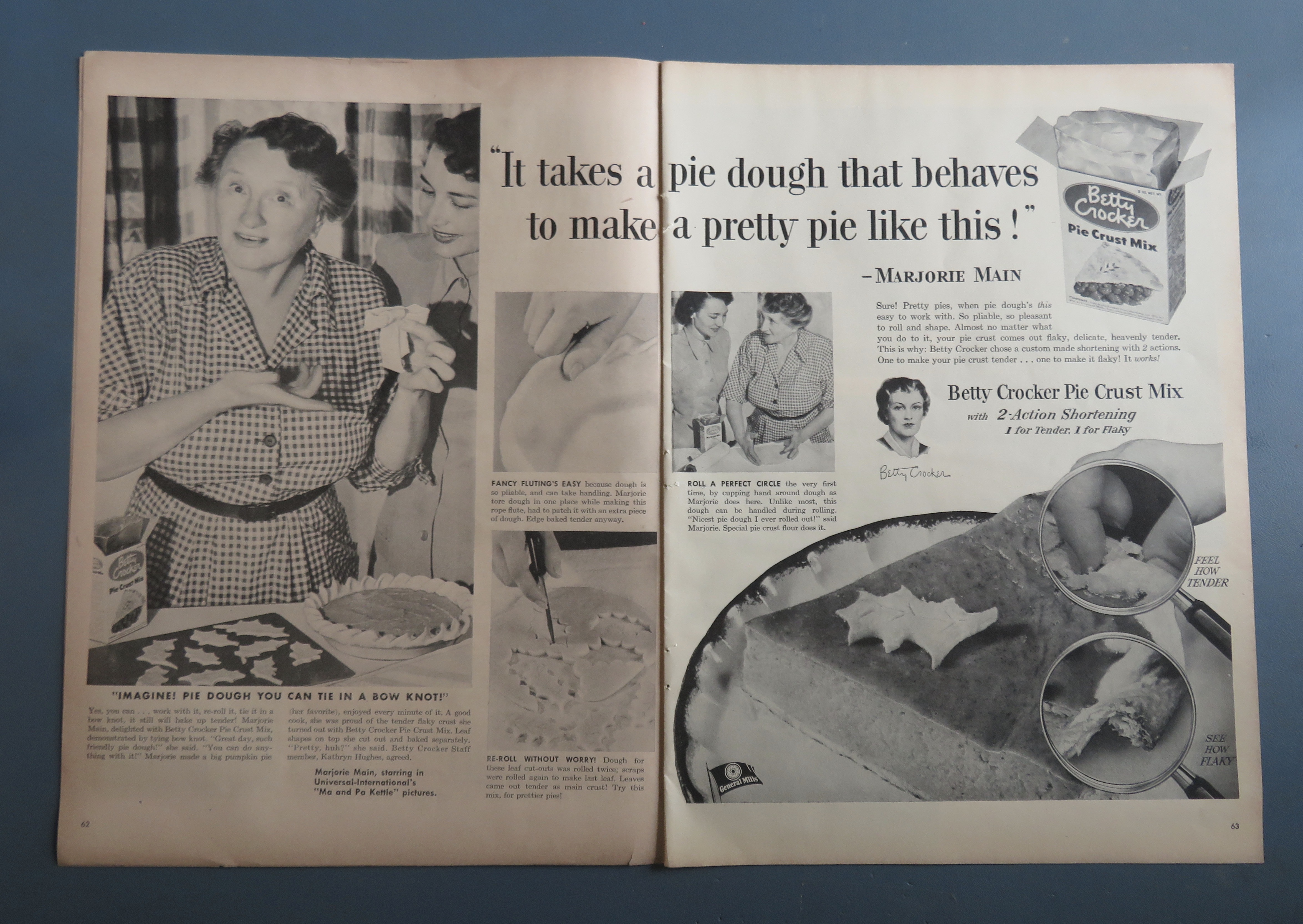 1953 Betty Crocker Pie Crust Mix With Marjorie Main