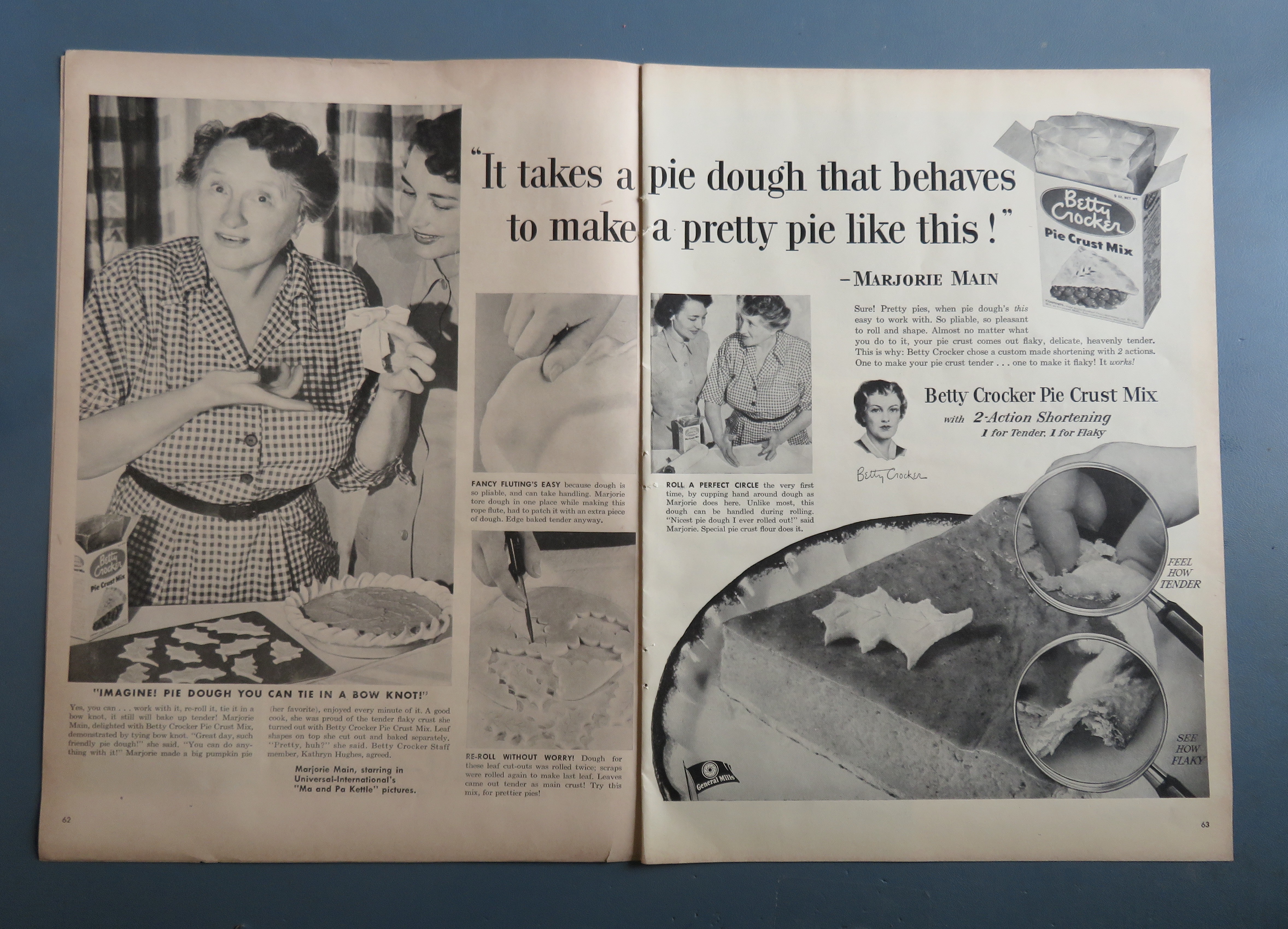 1953 Betty Crocker Pie Crust Mix With Marjorie Main