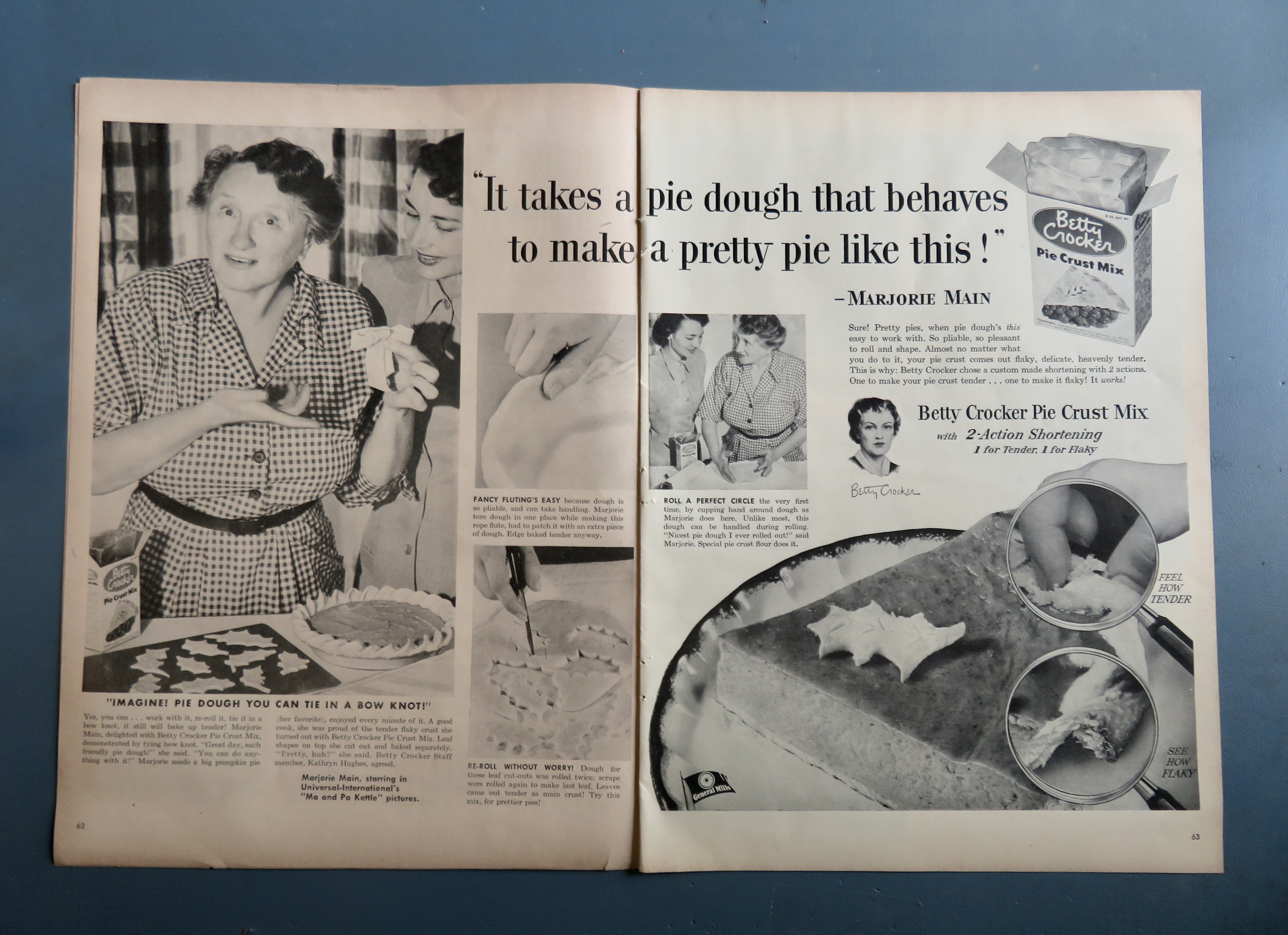 1953 Betty Crocker Pie Crust Mix With Marjorie Main