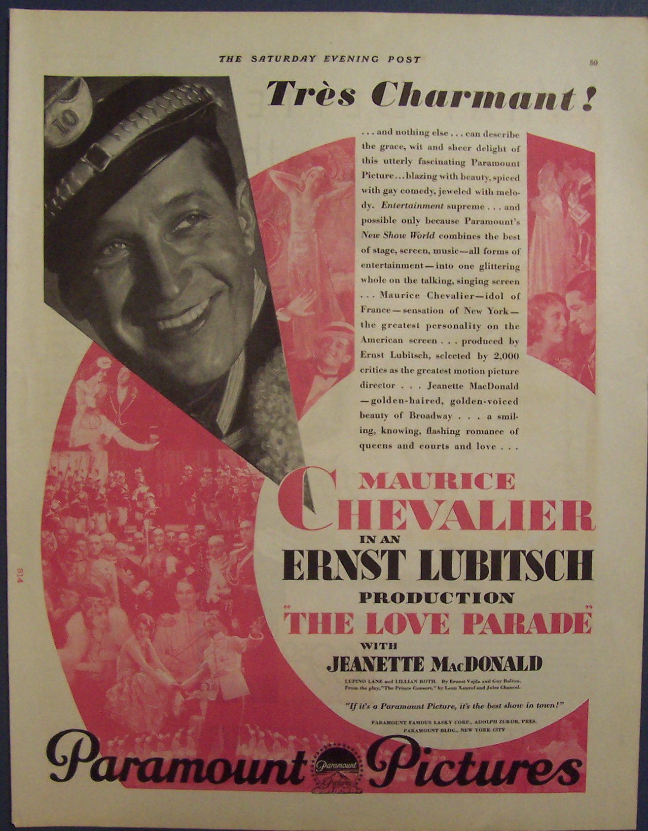 1929 Paramount Pictures with Maurice Chevalier