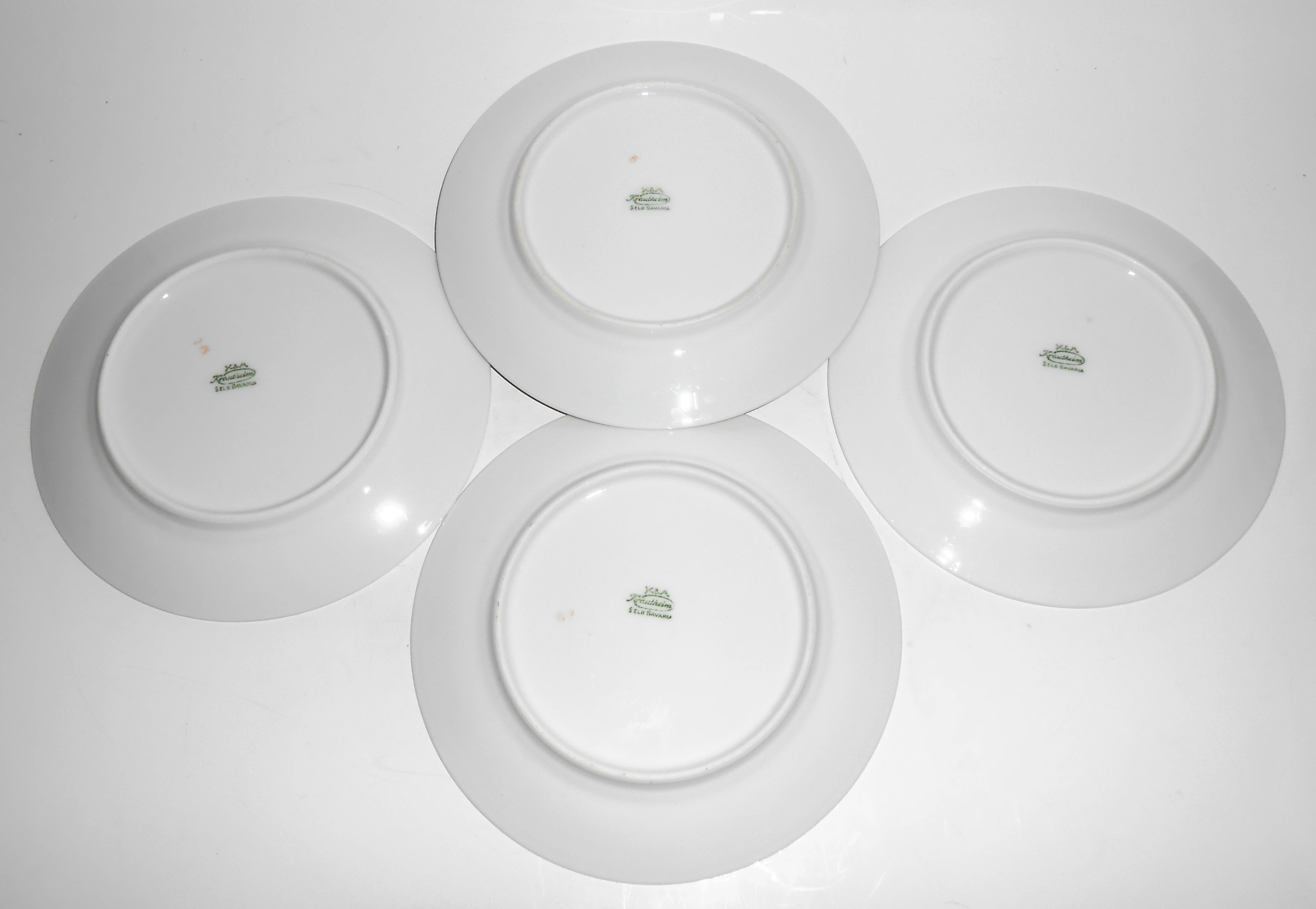 Krautheim Porcelain China Bavaria Floral Set/4 Bread Pl