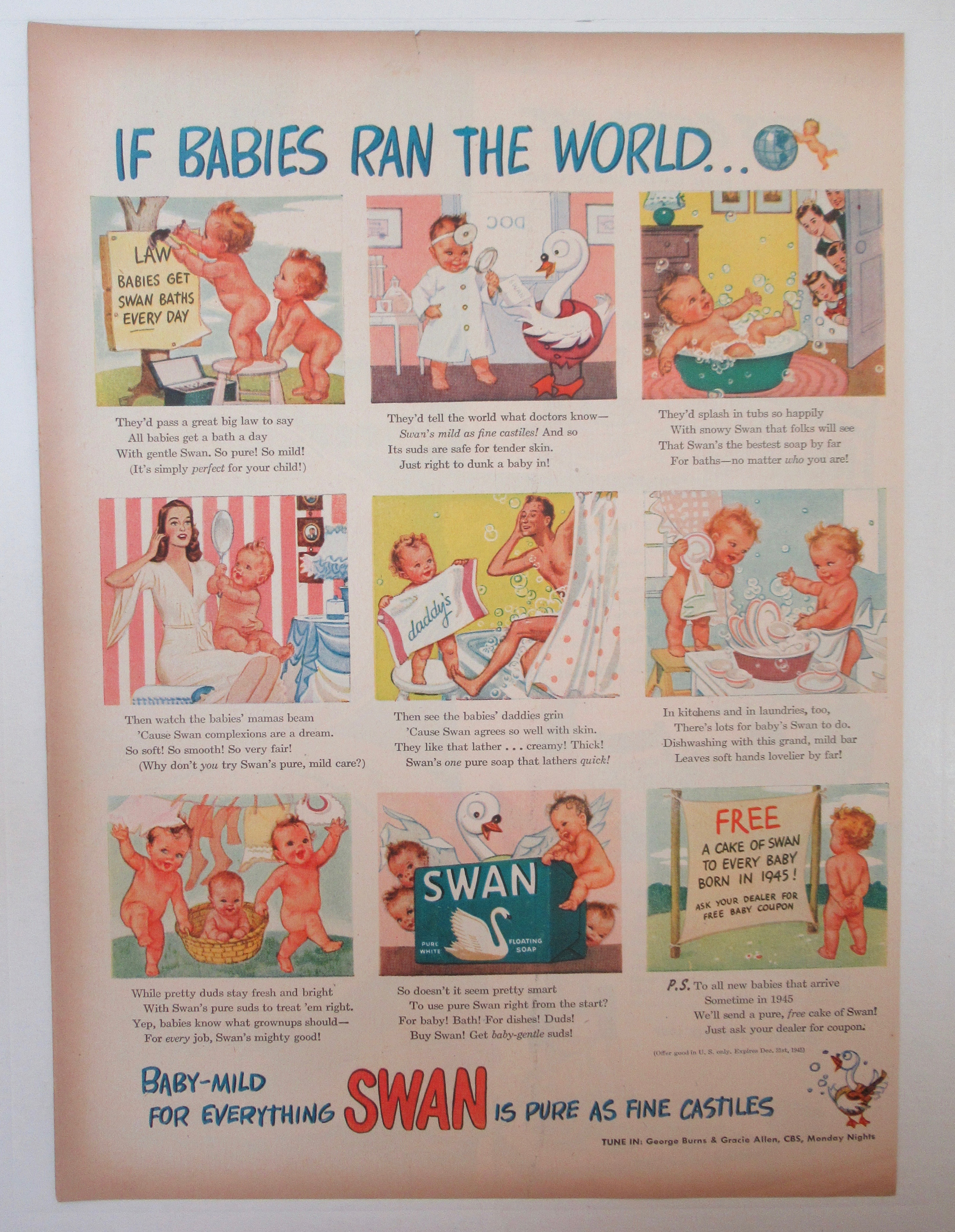 1945 Swan Soap with If Babies Ran The World
