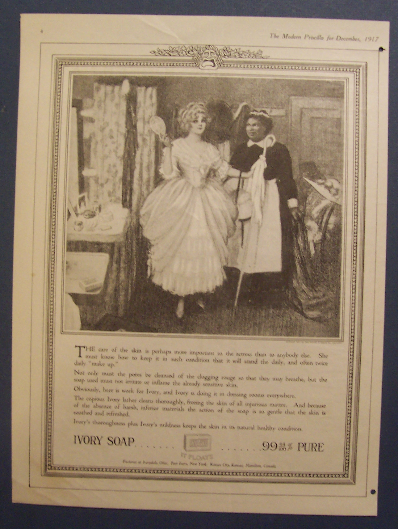 1917 Ivory Soap with Maid Talking with a Woman