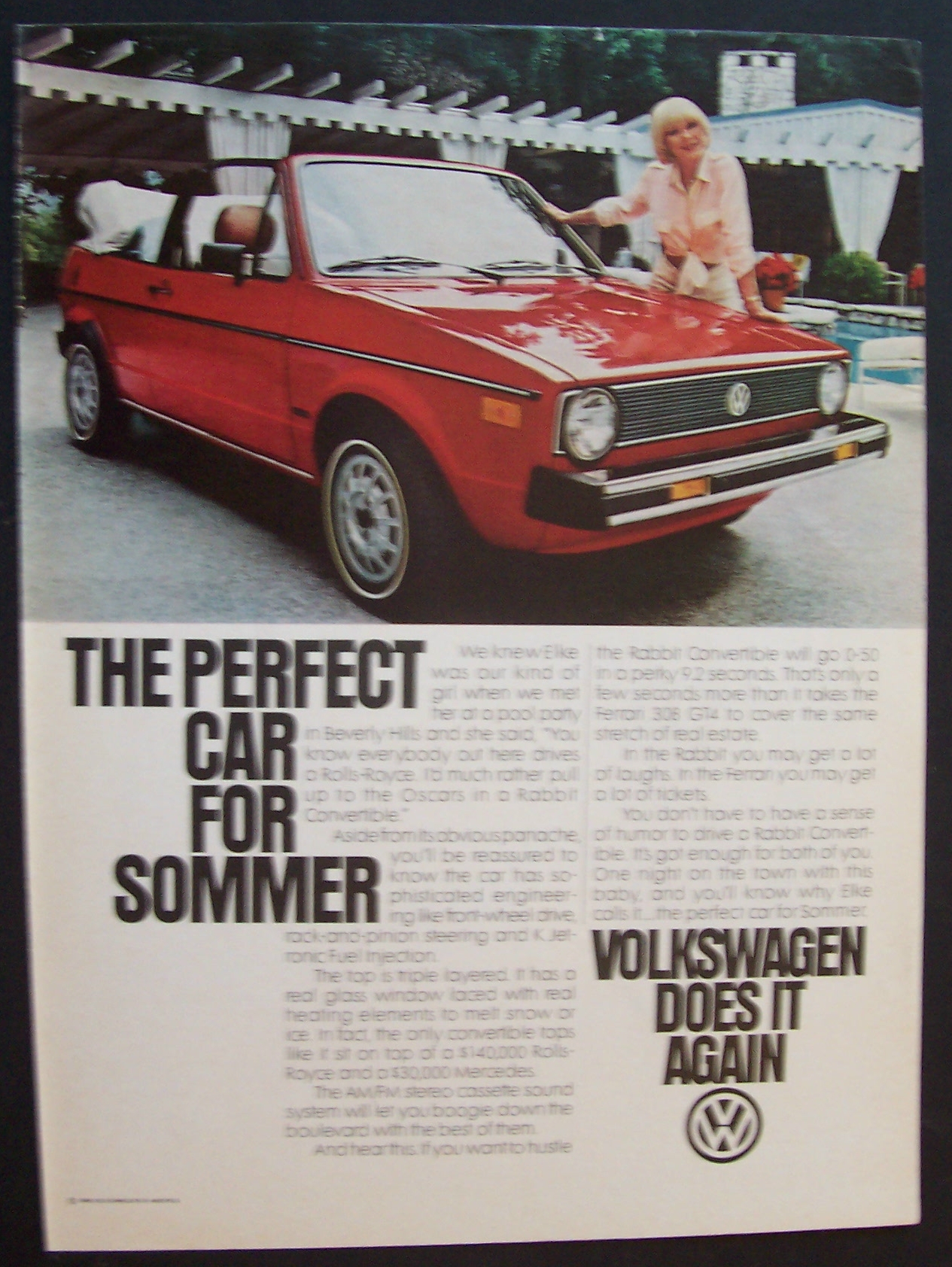 1981 Volkswagen Rabbit Convertible w/ Elke Sommer