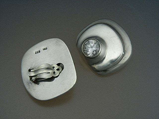 Zina Sterling Silver Crystal Clip Earrings