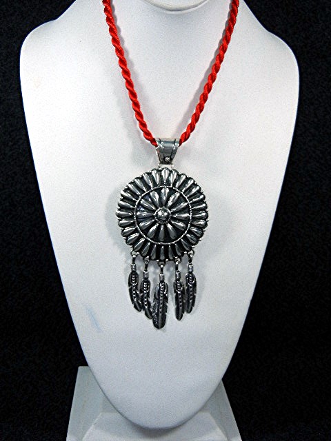 Navajo Sterling Silver Large Pendant L James