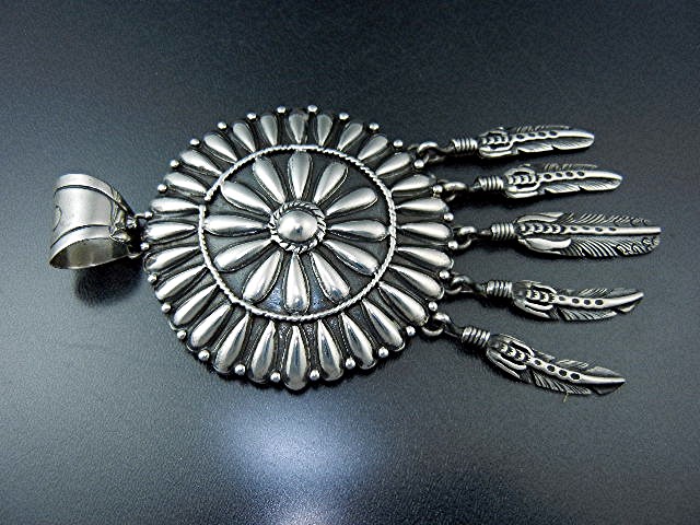Navajo Sterling Silver Large Pendant L James