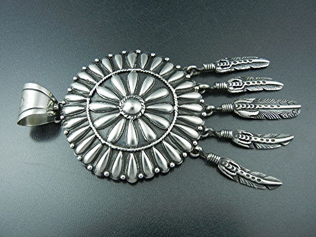 Navajo Sterling Silver Large Pendant L James