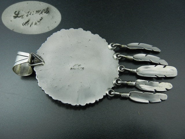 Navajo Sterling Silver Large Pendant L James