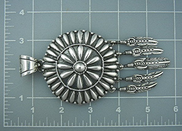 Navajo Sterling Silver Large Pendant L James