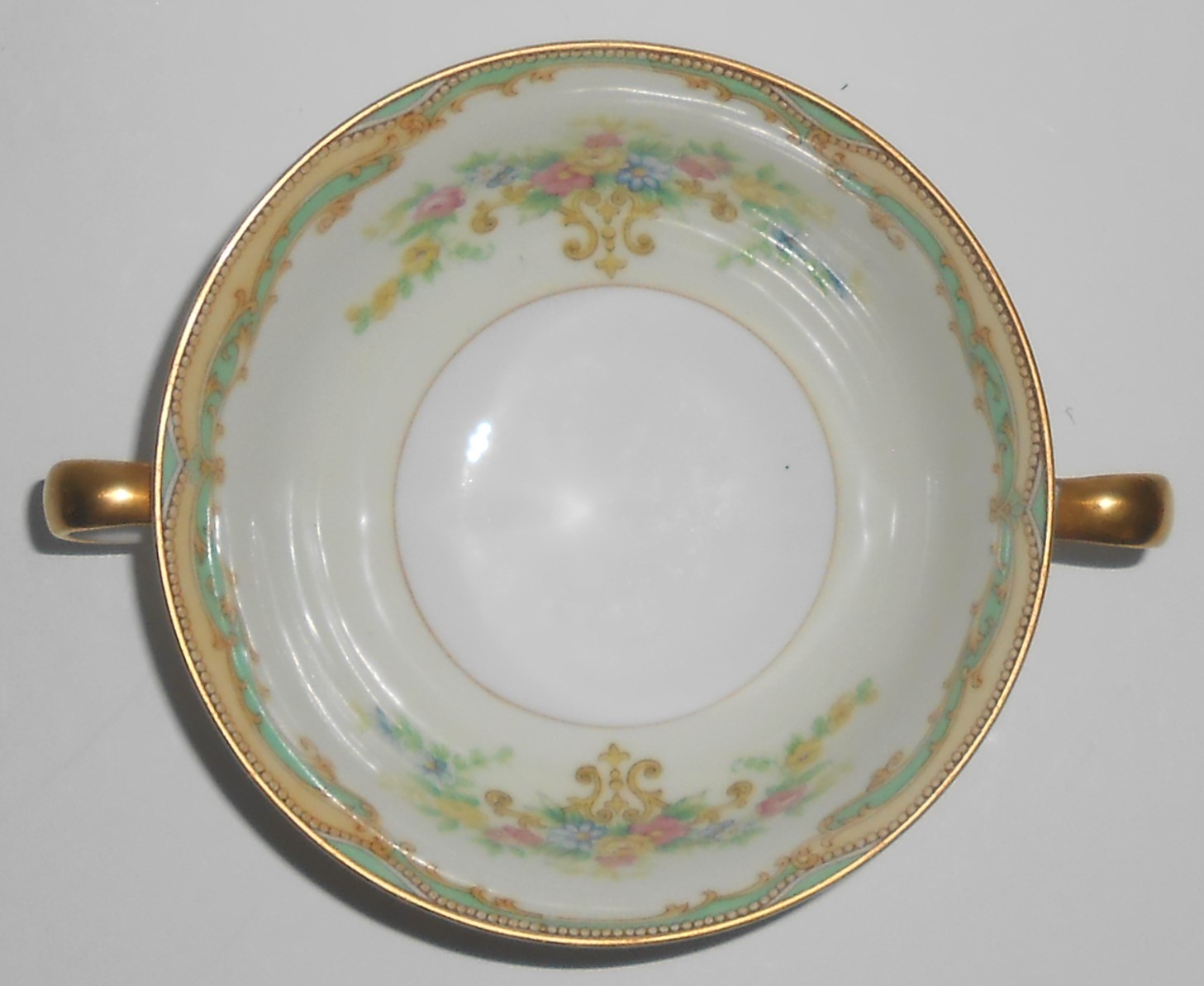 Noritake Porcelain China Joan W/Gold Cream Soup Bowl
