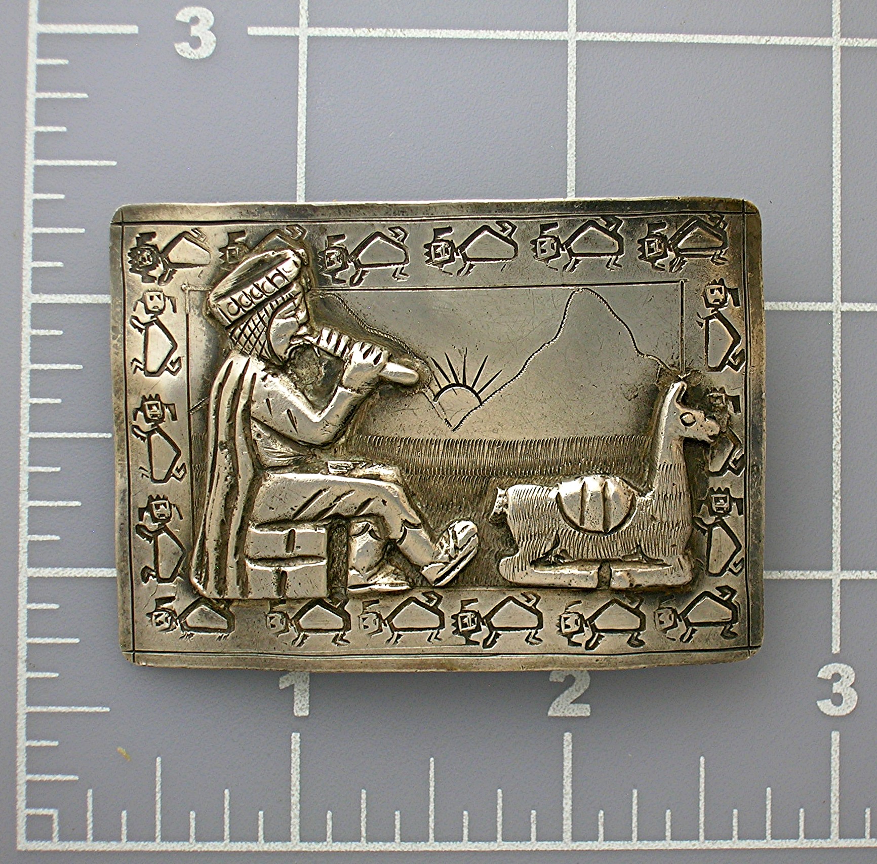 Peruvian Silver  800 Brooch Large