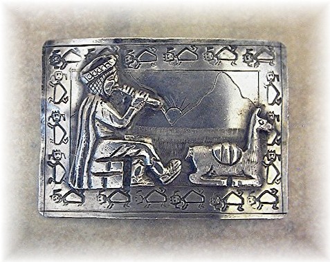 Peruvian Silver 800 Brooch Large