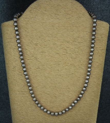 Taxco Mexico Sterling Silver Beads Necklace 24 Inches