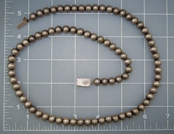Taxco Mexico Sterling Silver Beads Necklace 24 Inches