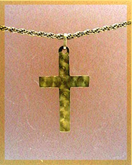 14K Gold Cross & 18 Inch Sterling Silver Rope Chain Nec