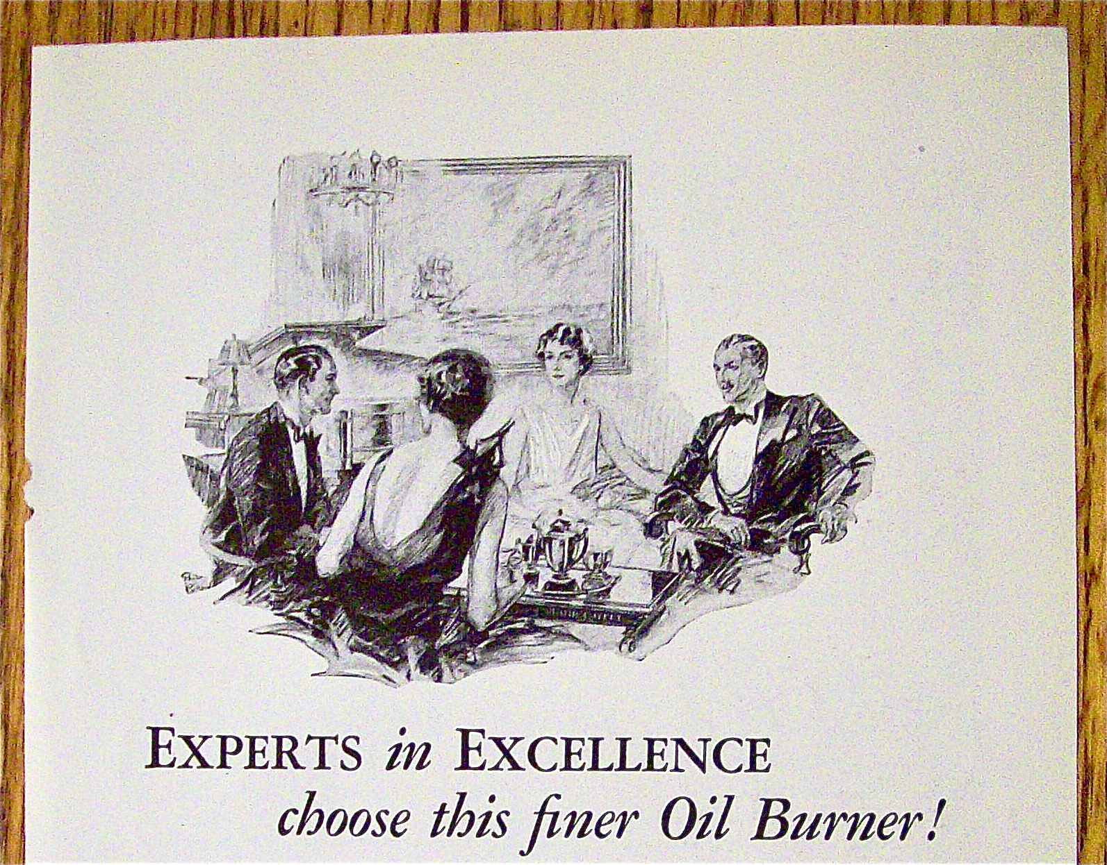 1929 Electrol Oil Burner with Two Couples Talking