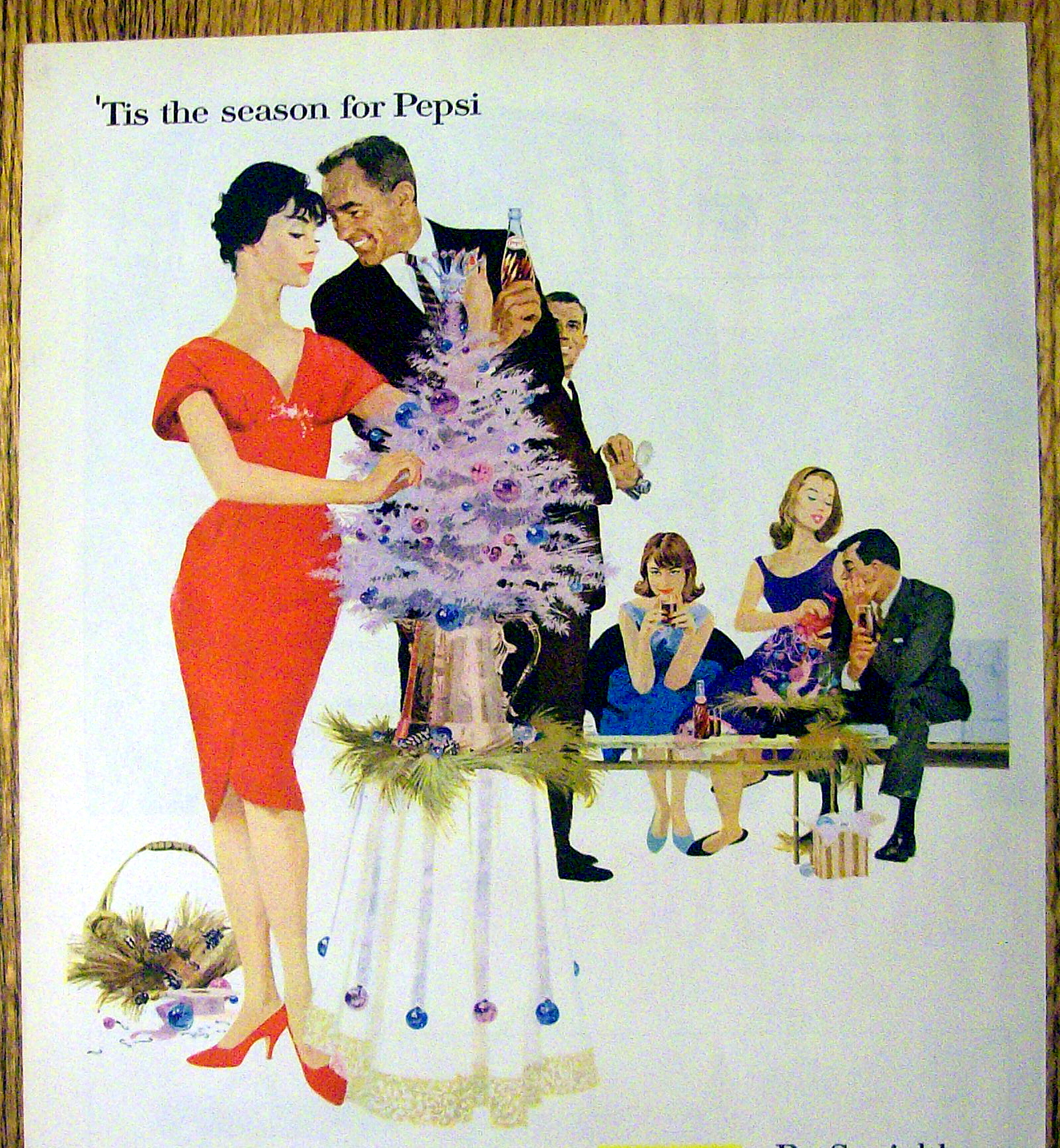 1960 Pepsi Cola (Pepsi) with Woman Decorating Tree